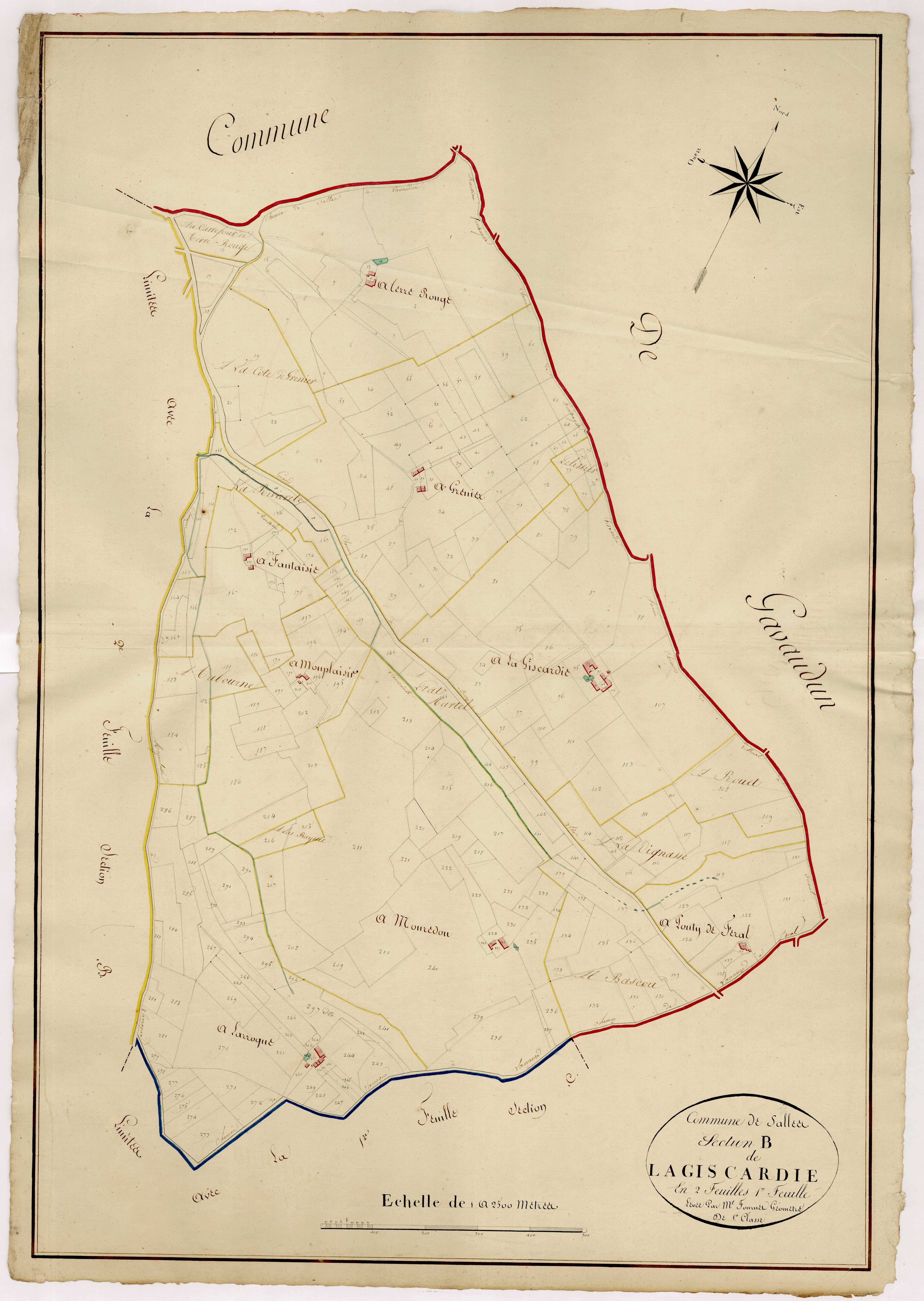 Plan napoléonien, atlas-B1 Lagiscarderie, Salles