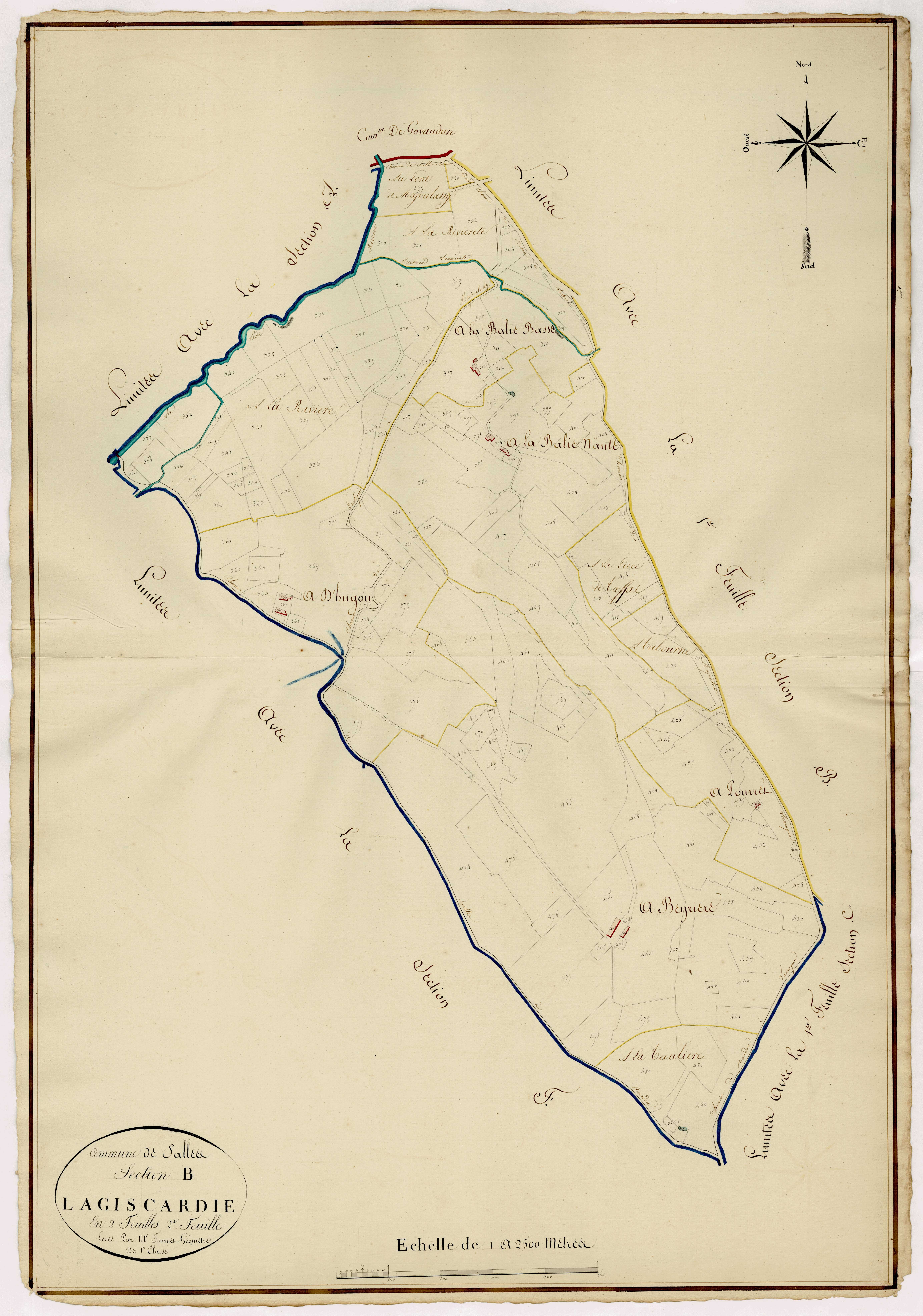 Plan napoléonien, atlas-B2 Lagiscarderie, Salles