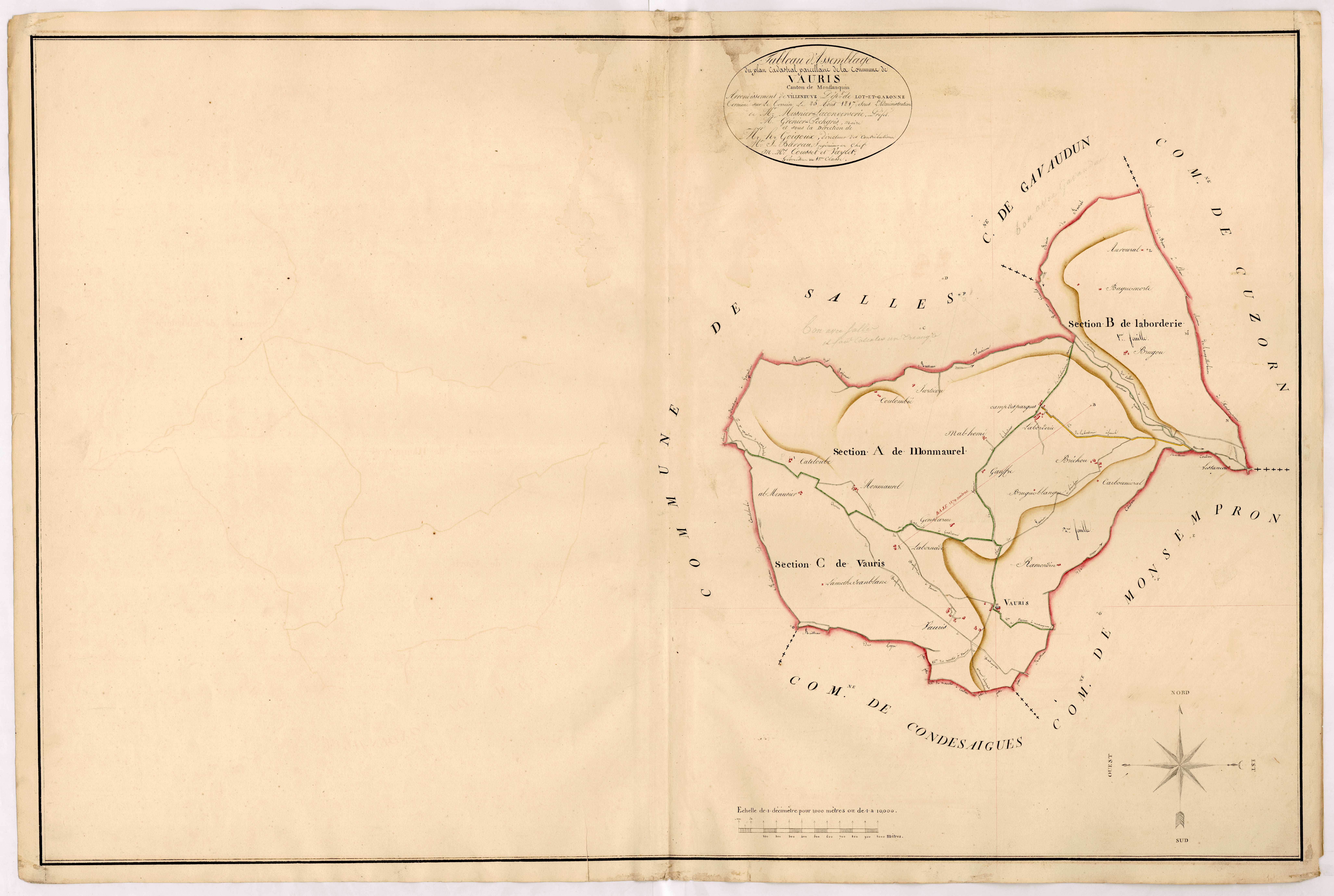 Plan napoléonien, atlas-TA, Vauris (voir Salles)