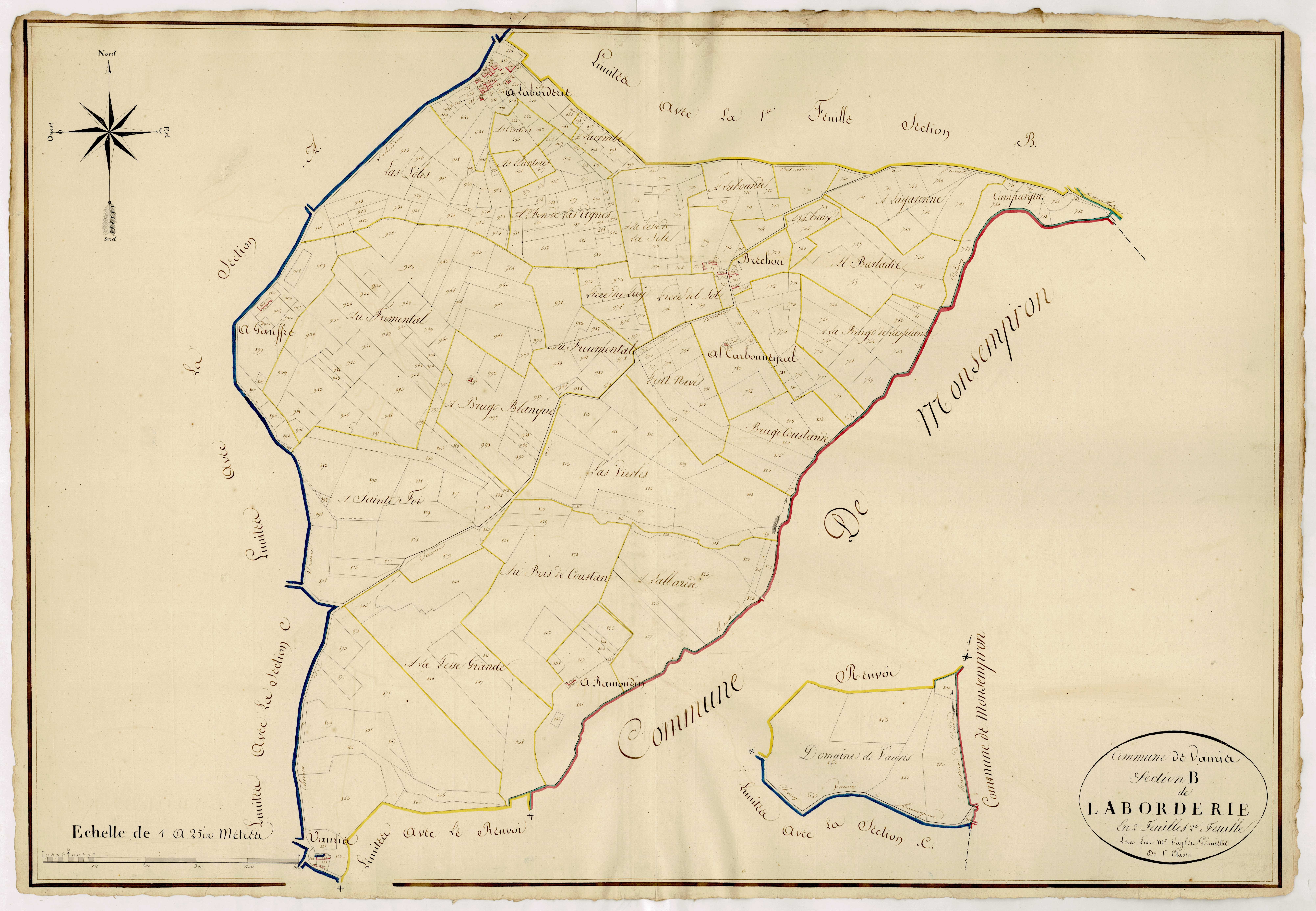 Plan napoléonien, atlas-B2 Laborderie, Vauris (voir Salles)