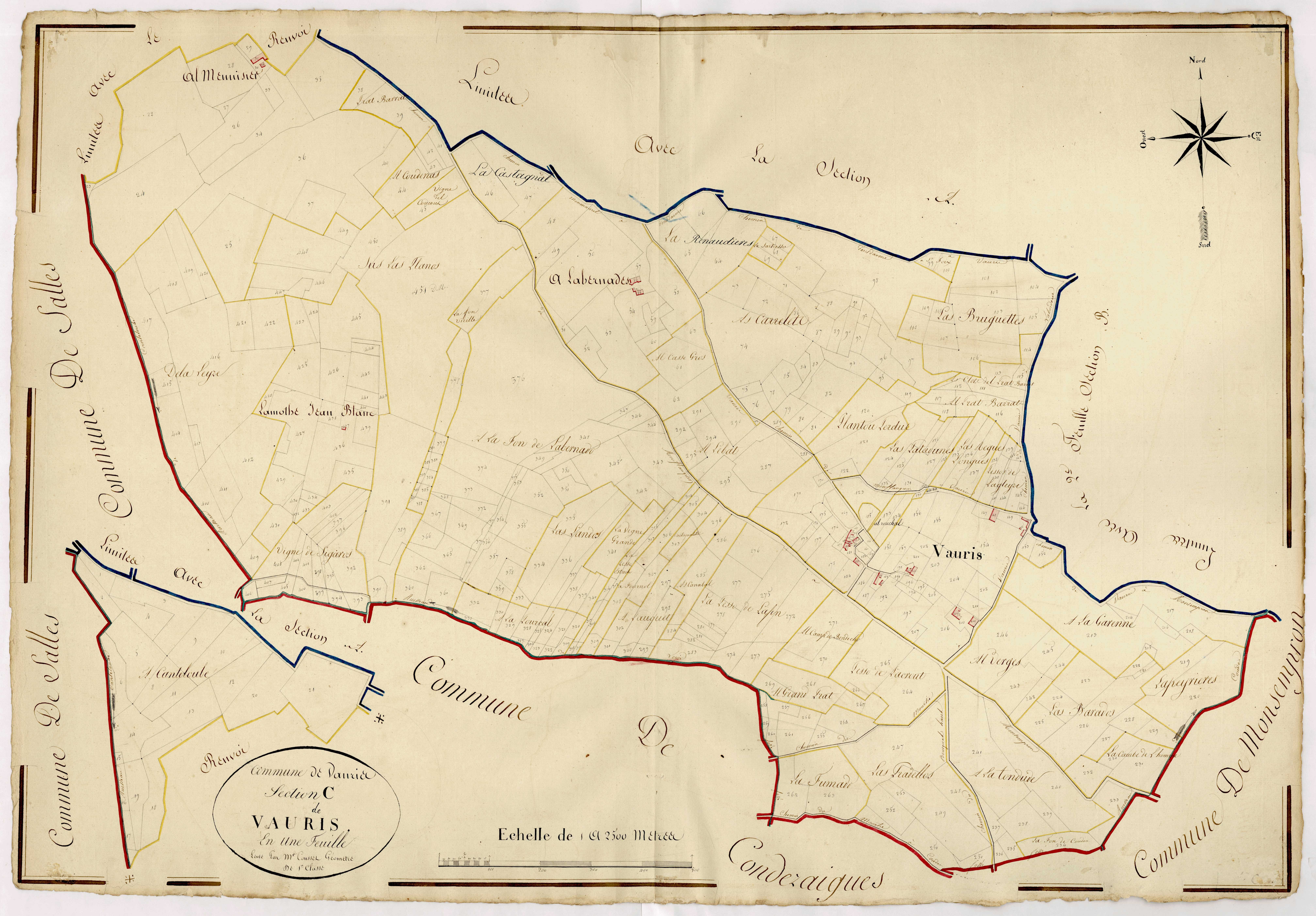 Plan napoléonien, atlas-C Vauris, Vauris (voir Salles)