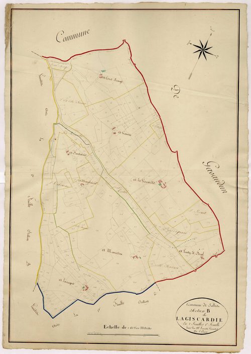 Plan napoléonien, atlas-B1 Lagiscarderie, Salles