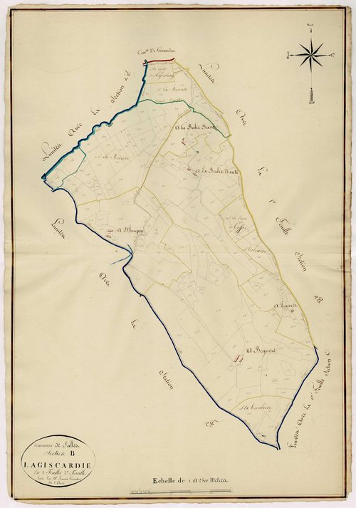 Plan napoléonien, atlas-B2 Lagiscarderie, Salles