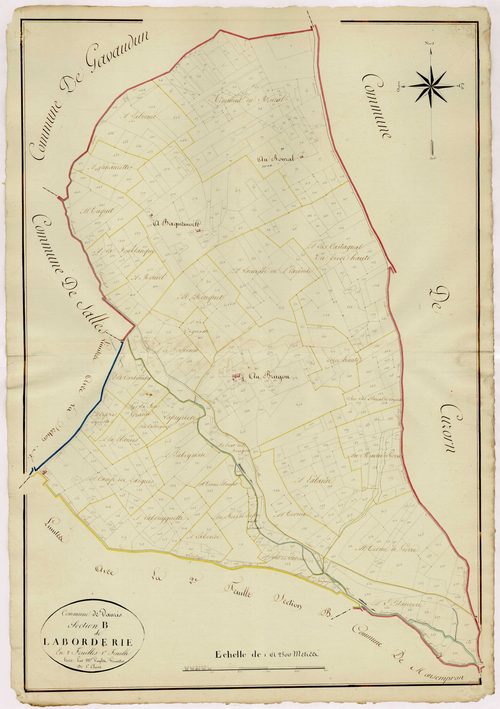 Plan napoléonien, atlas-B1 Laborderie, Vauris (voir Salles)