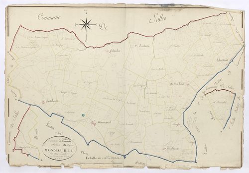 Plan napoléonien, atlas-A Monmaurel, Vauris (voir Salles)