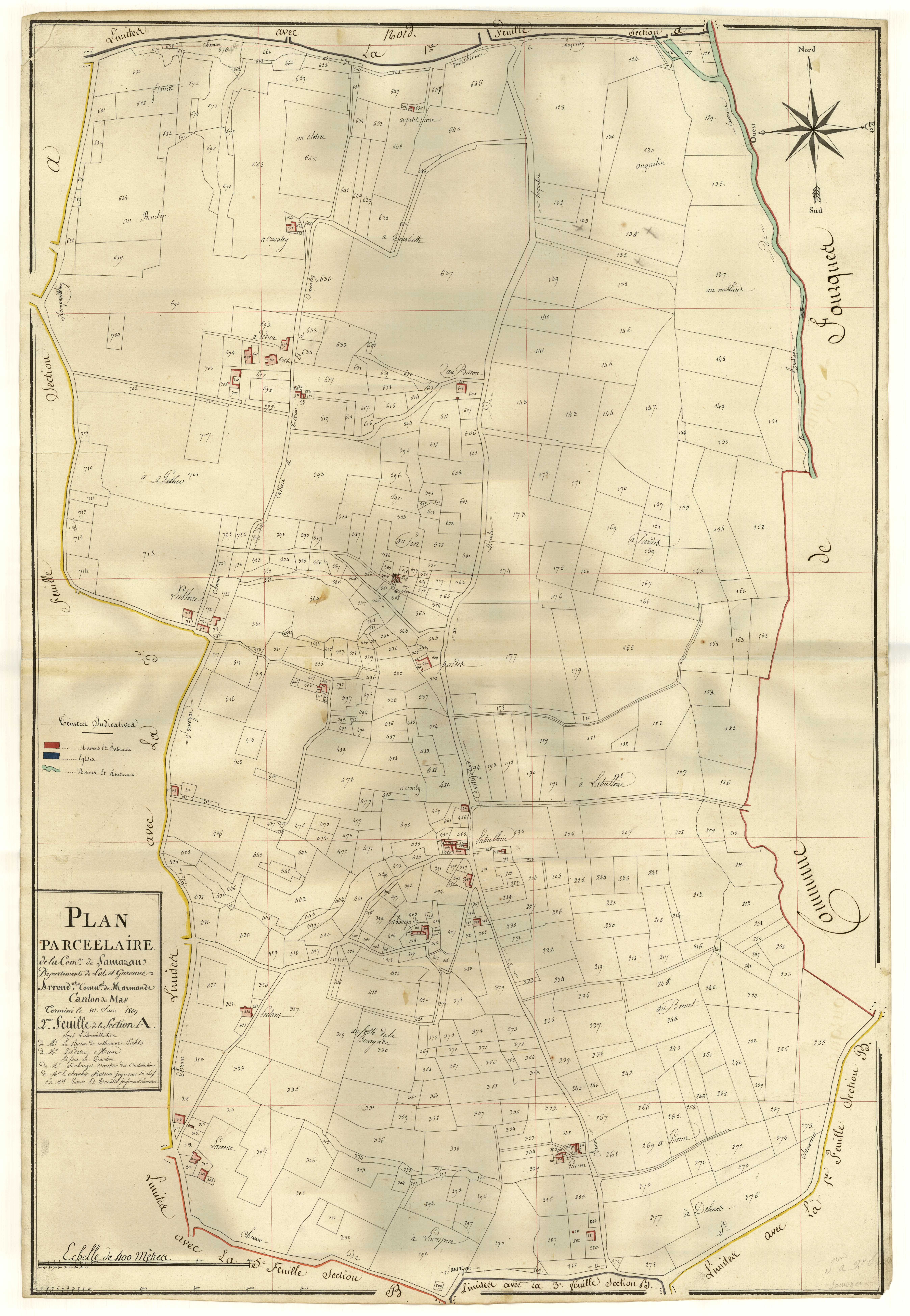 Plan primitif, atlas-A2 Lasserre et Le Château, Samazan