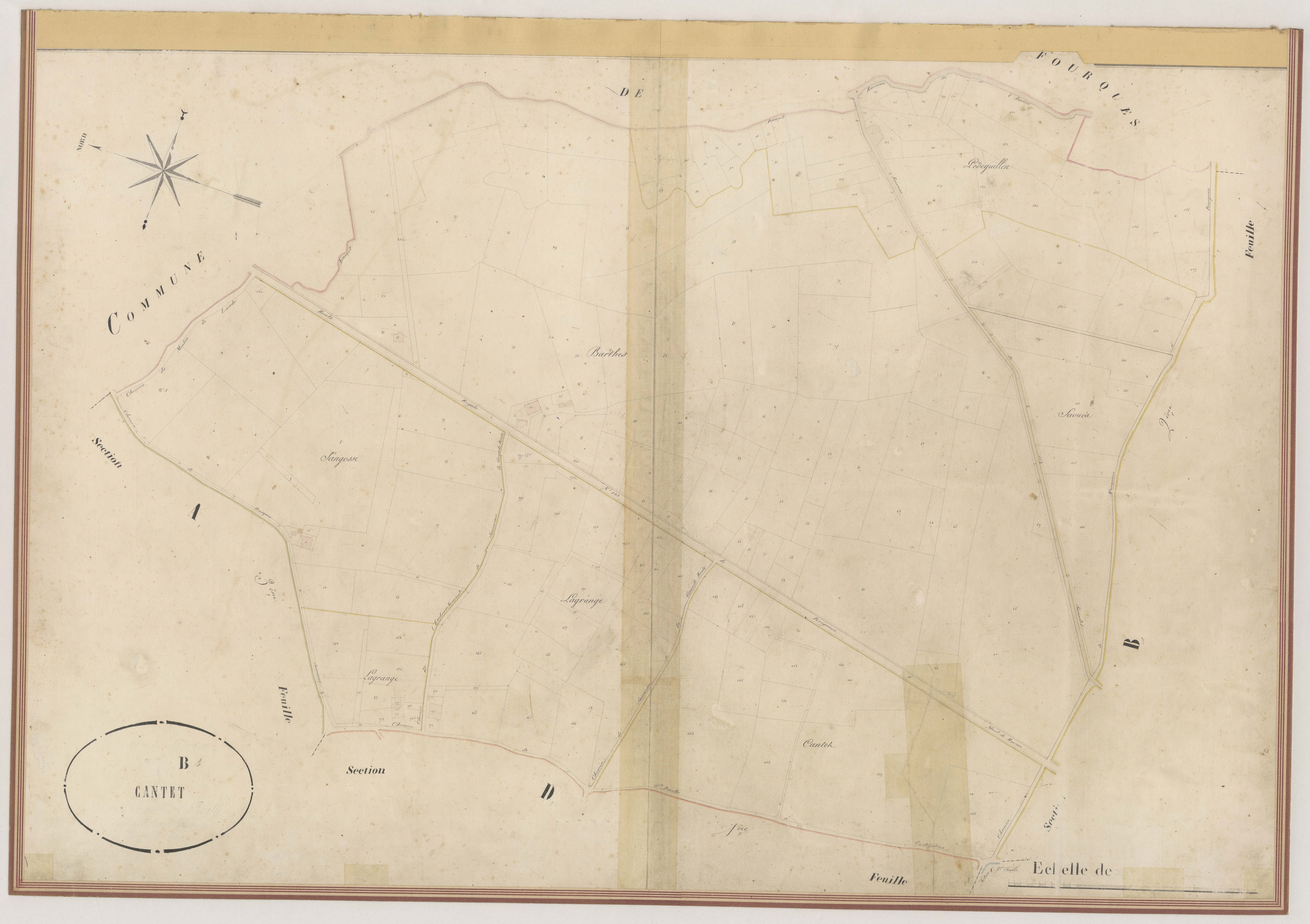 Plan napoléonien-B1 Cantet, Samazan