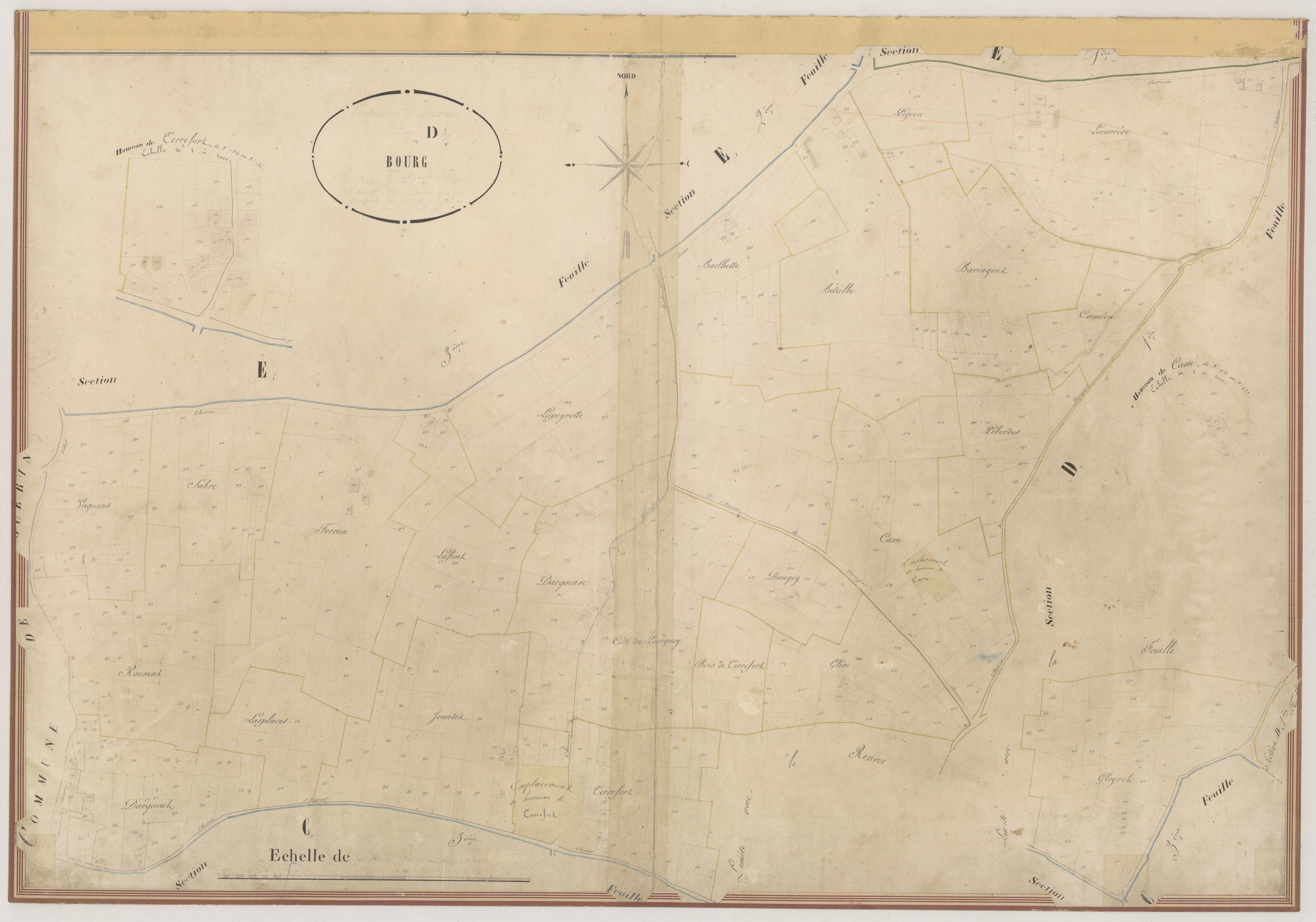 Plan napoléonien-D2 Le Bourg, Samazan