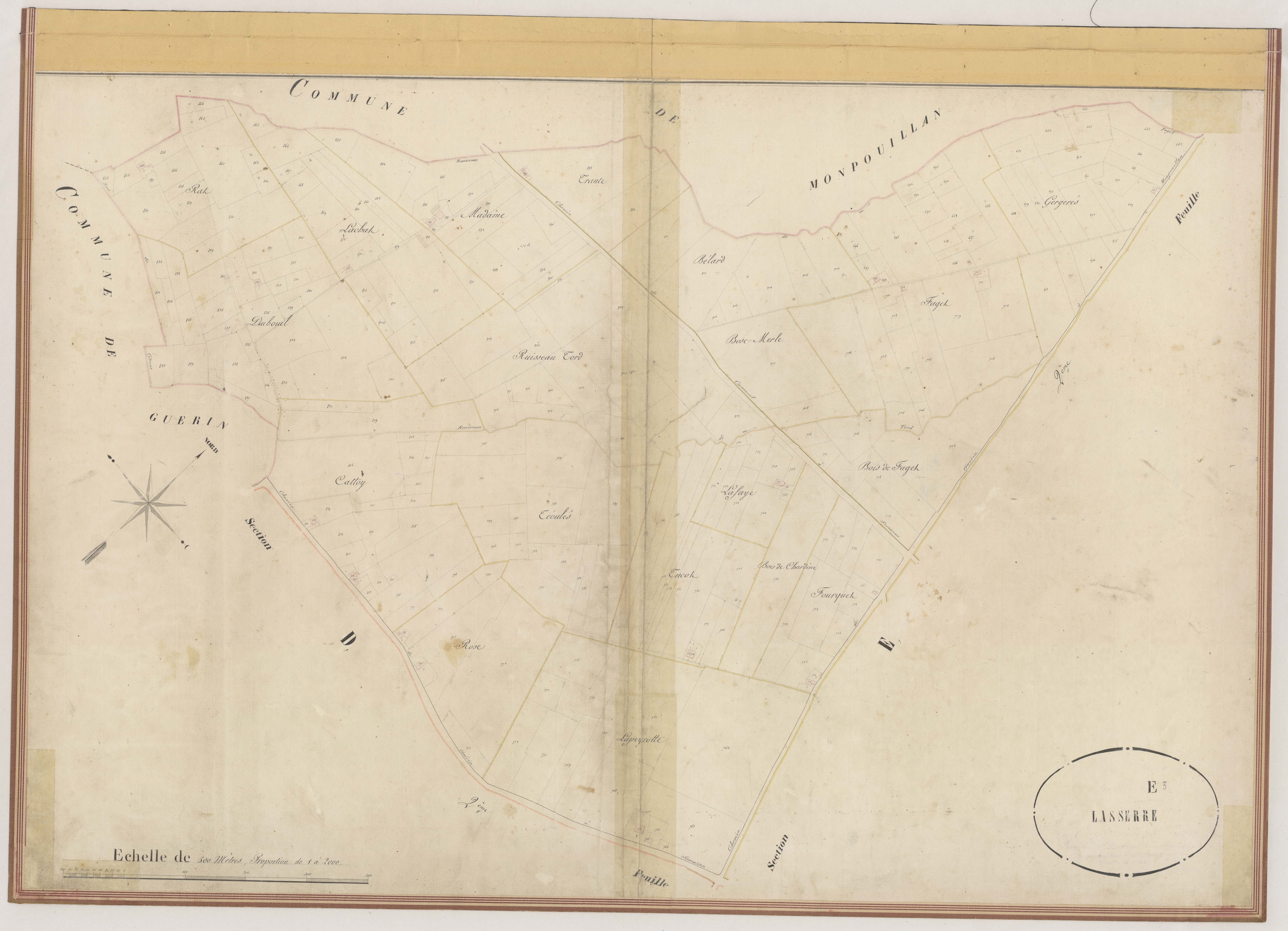 Plan napoléonien-E3 Lasserre, Samazan