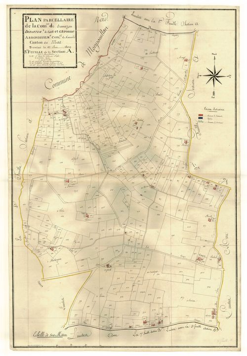 Plan primitif, atlas-A3 Lasserre et Le Château, Samazan