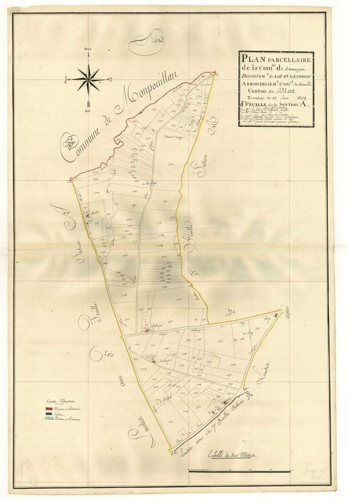 Plan primitif, atlas-A4 Lesserre et Le Château, Samazan