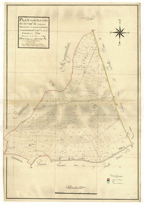Plan primitif, atlas-A5 Lasserre et Le Château, Samazan
