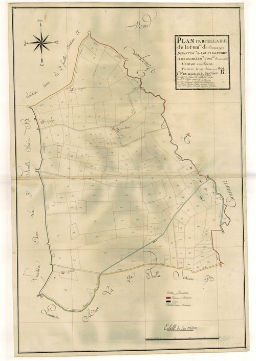 Plan primitif, atlas-B1 Le Bourg, Samazan