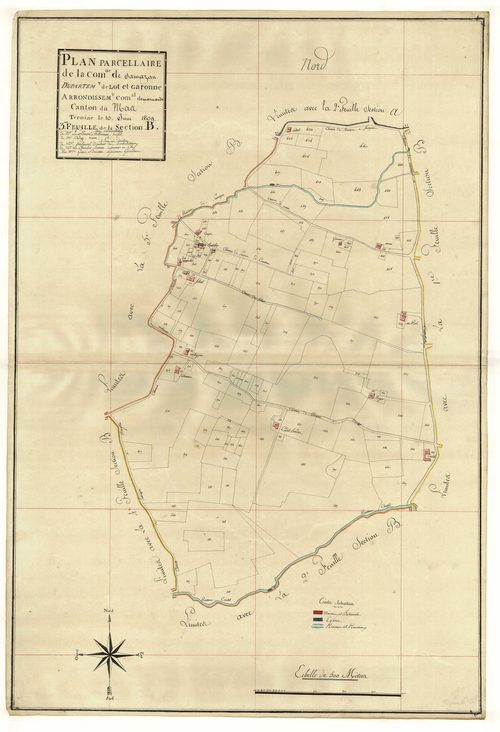 Plan primitif, atlas-B3 Le Bourg, Samazan