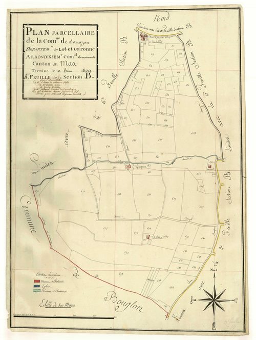 Plan primitif, atlas-B4 Le Bourg, Samazan