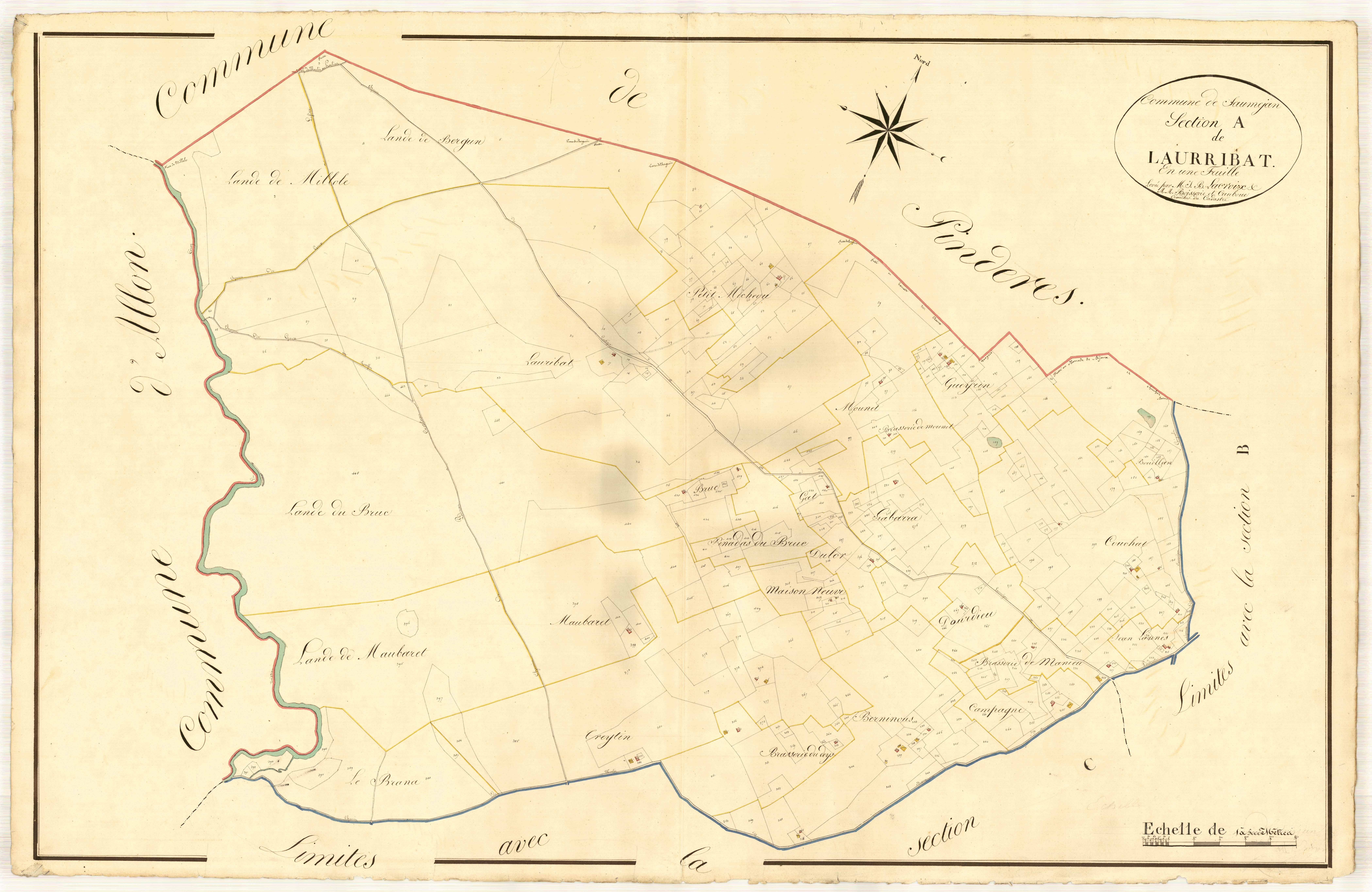 Plan napoléonien, atlas-A Laurribat, Sauméjan
