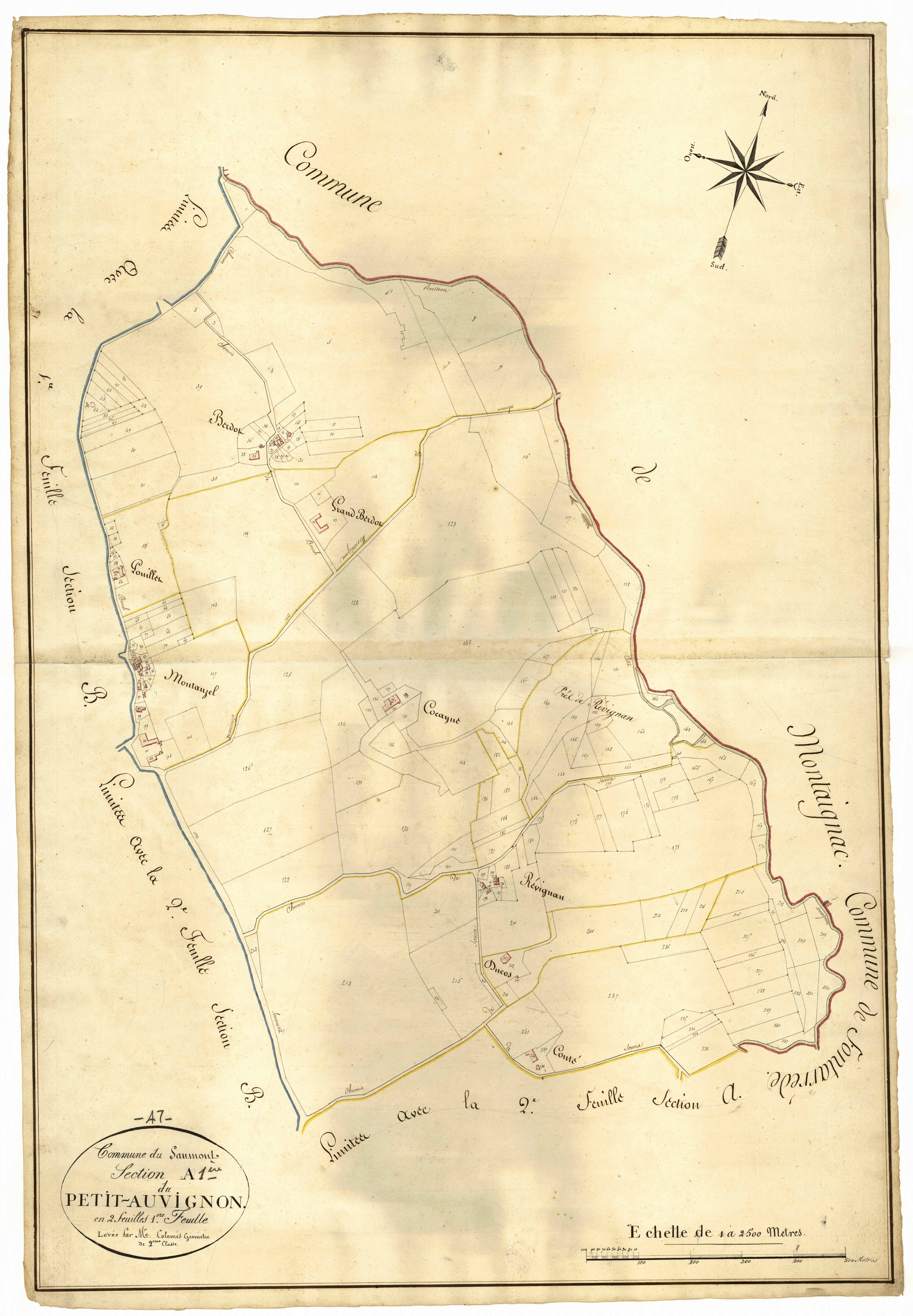 Plan napoléonien, atlas-A1 Petit-Auvignon, Saumont (Le)