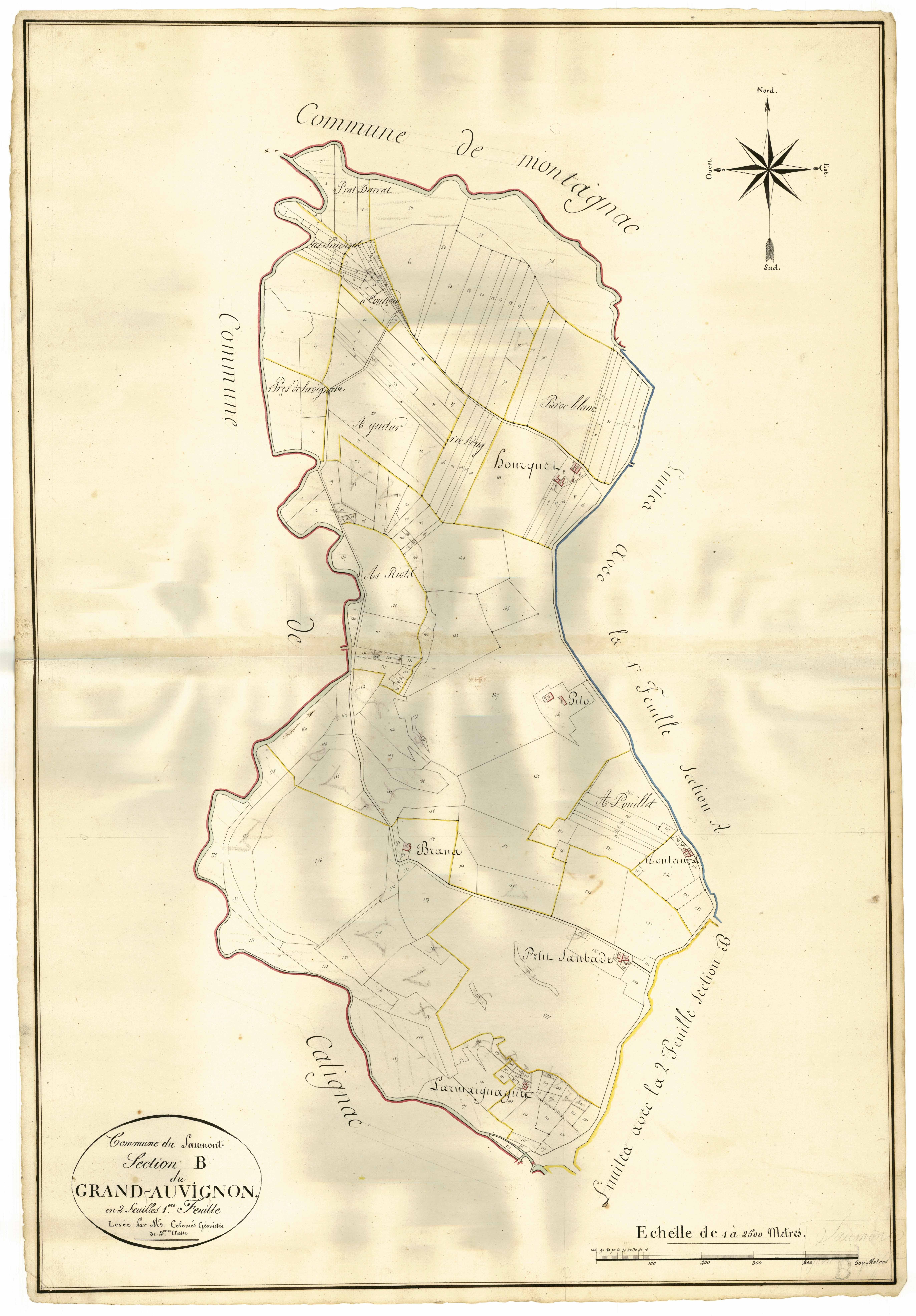 Plan napoléonien, atlas-B1 Grand-Auvignon, Saumont (Le)
