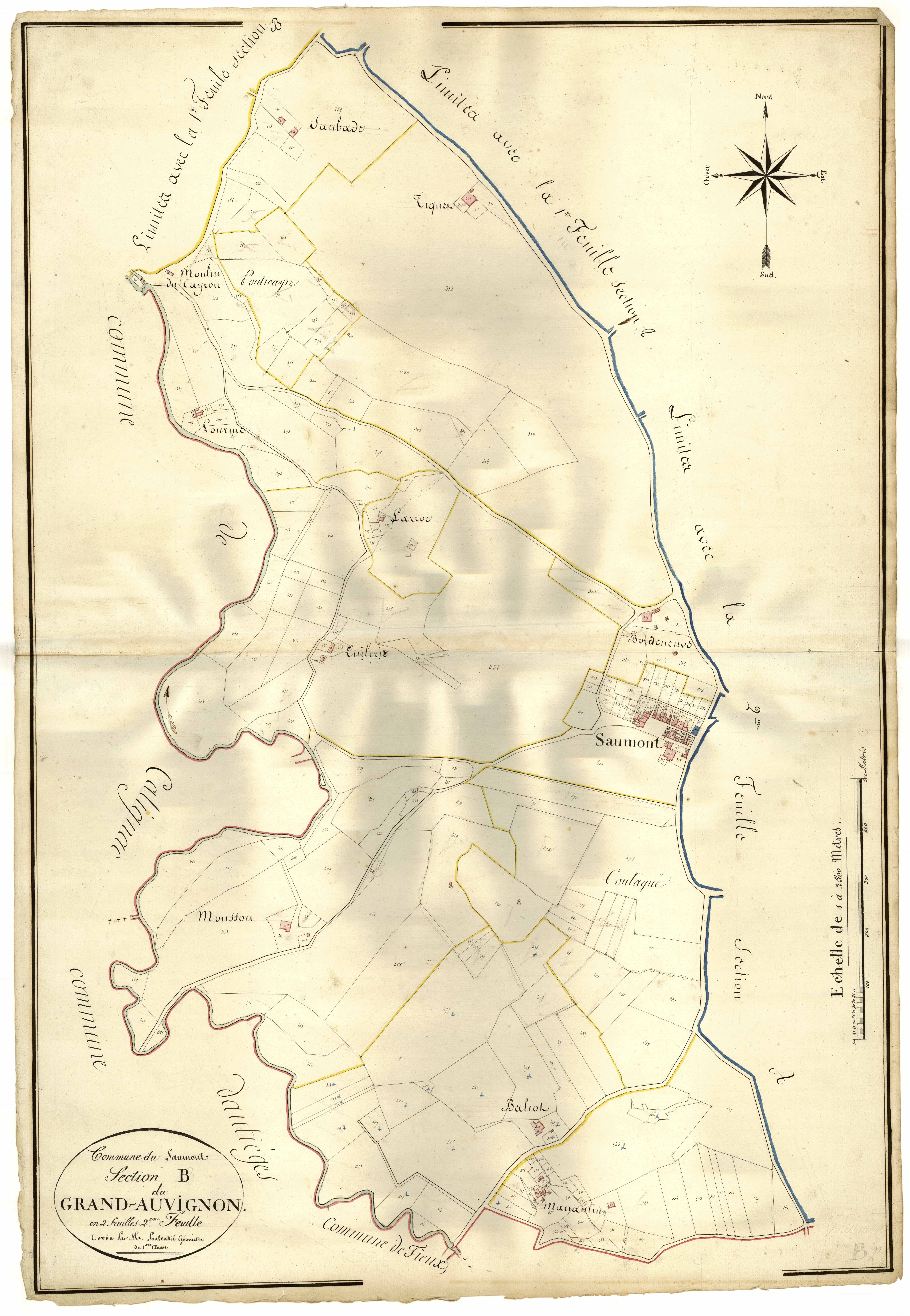 Plan napoléonien, atlas-B2 Grand-Auvignon, Saumont (Le)