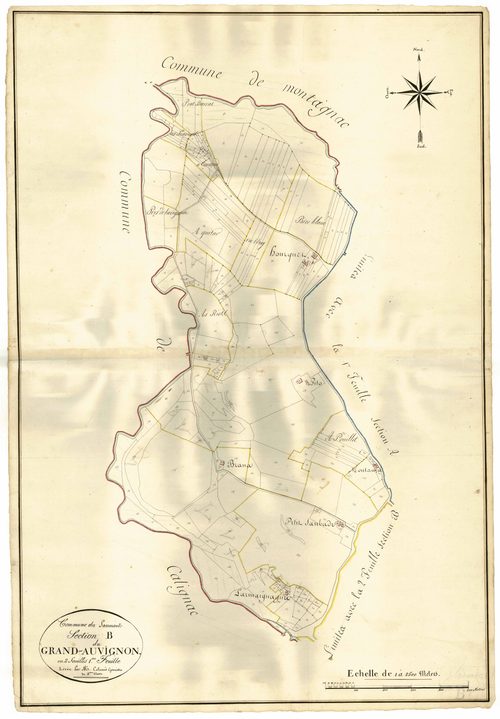 Plan napoléonien, atlas-B1 Grand-Auvignon, Saumont (Le)