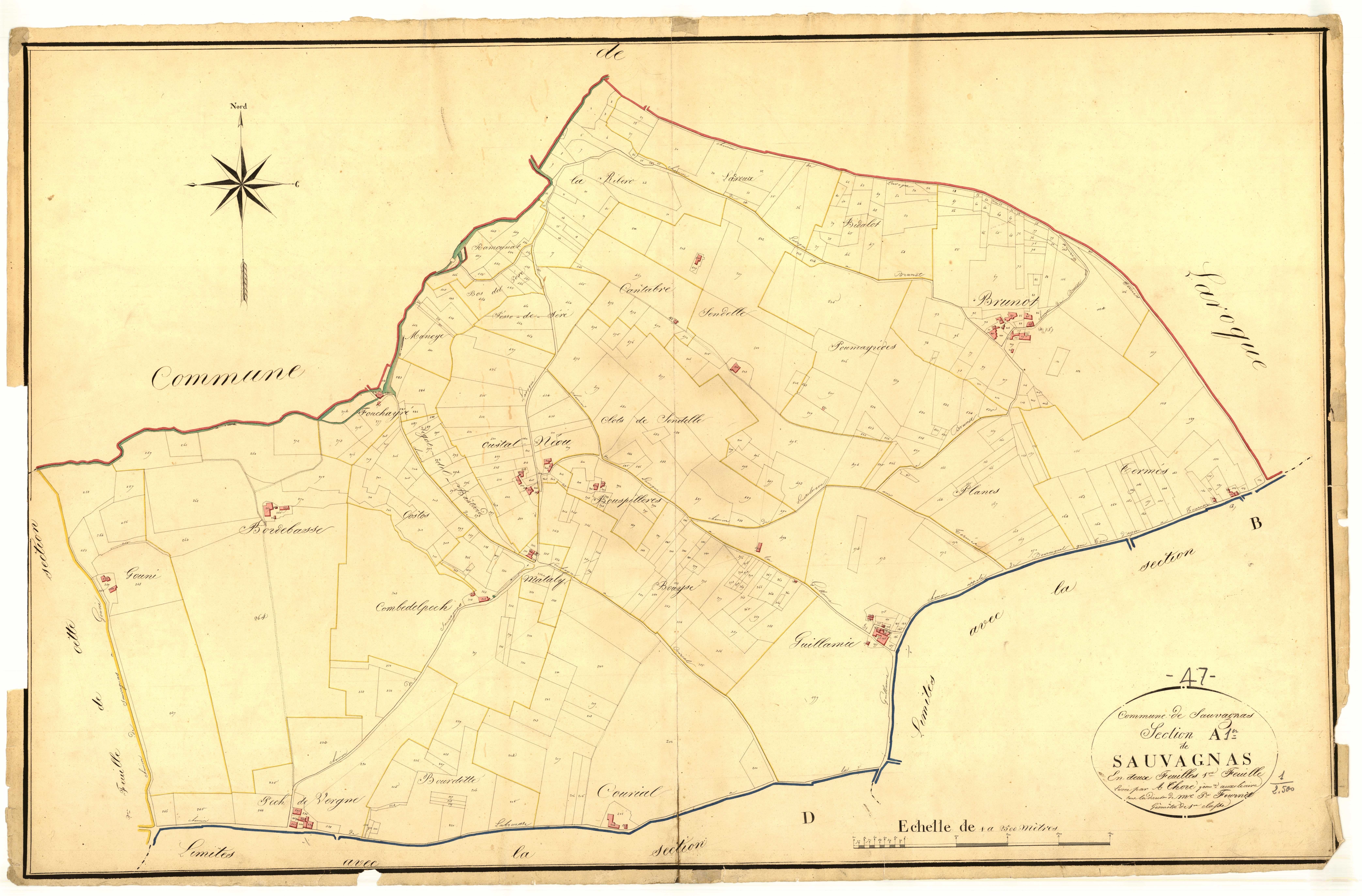 Plan napoléonien, atlas-A1 Sauvagnas, Sauvagnas