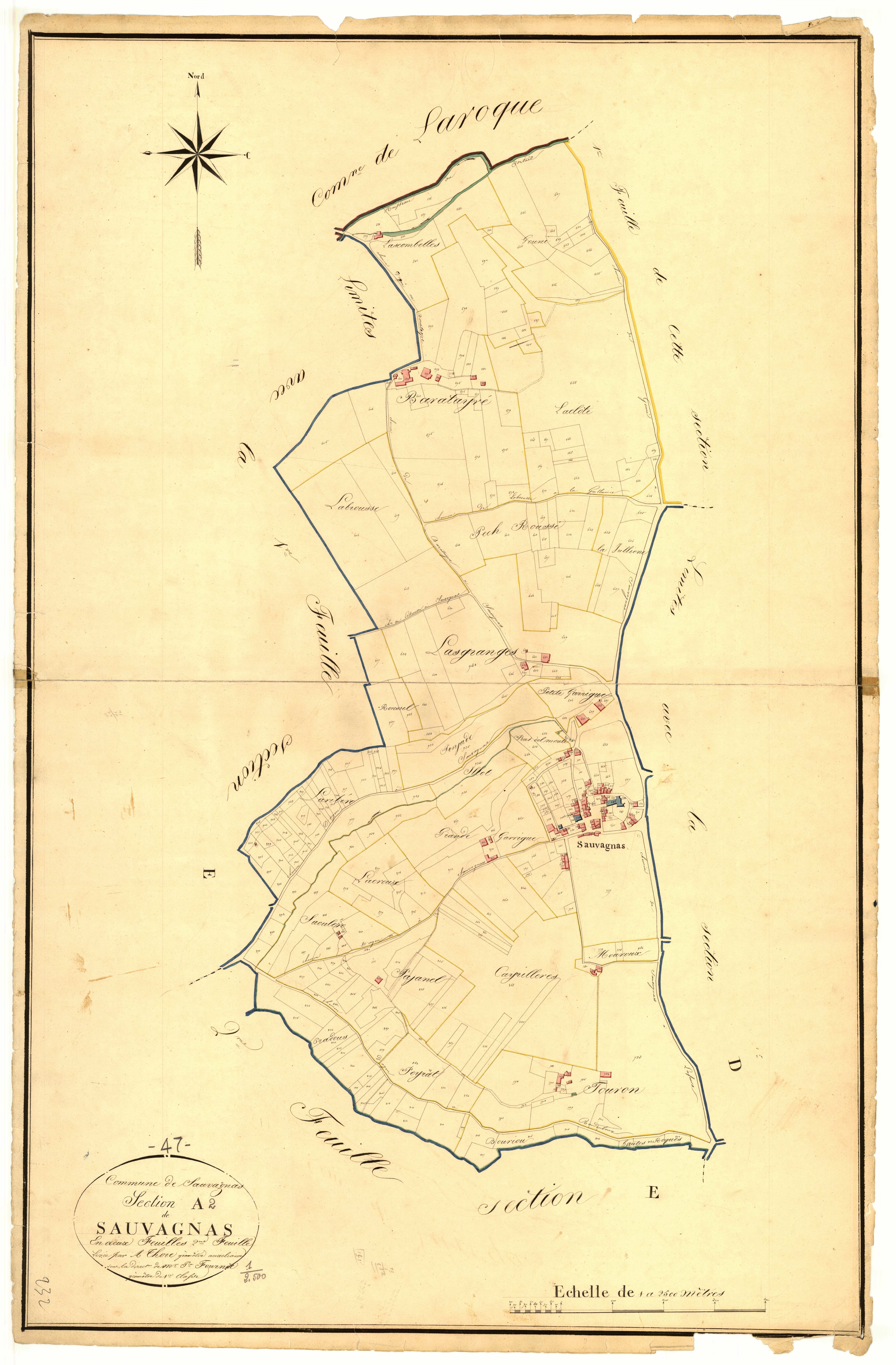Plan napoléonien, atlas-A2 Sauvagnas, Sauvagnas