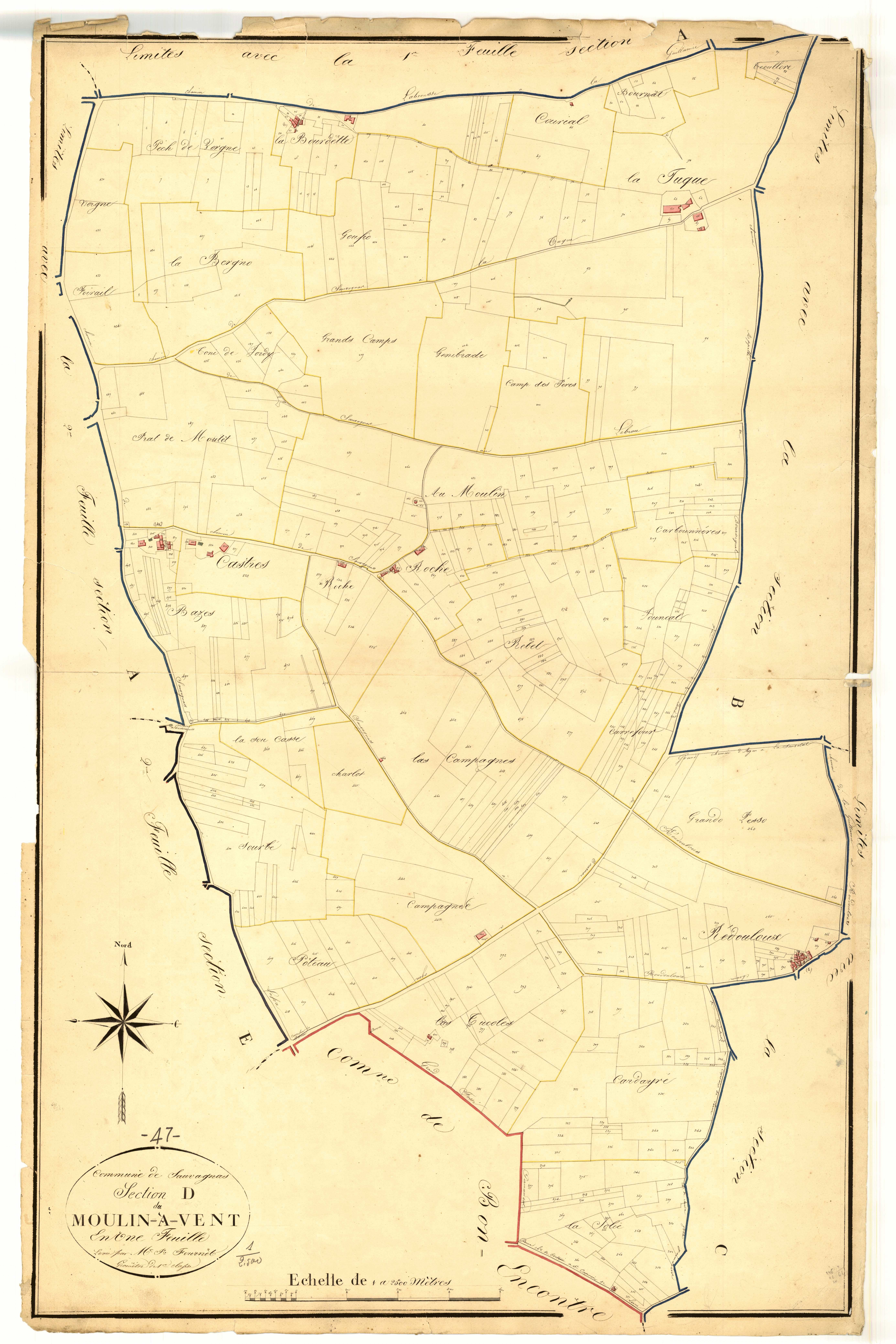 Plan napoléonien, atlas-D Moulin-à-Vent, Sauvagnas