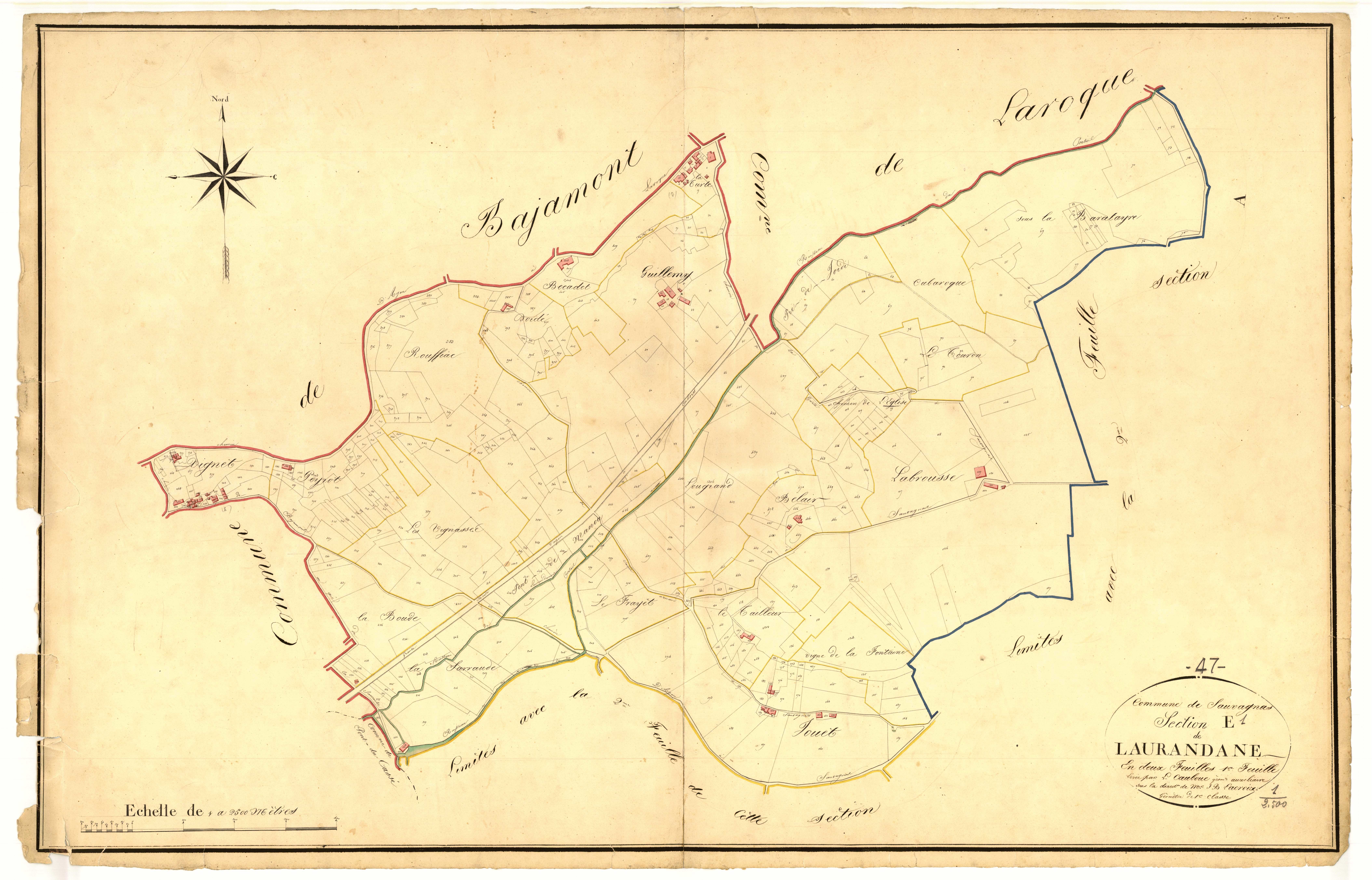 Plan napoléonien, atlas-E1 Laurandane, Sauvagnas
