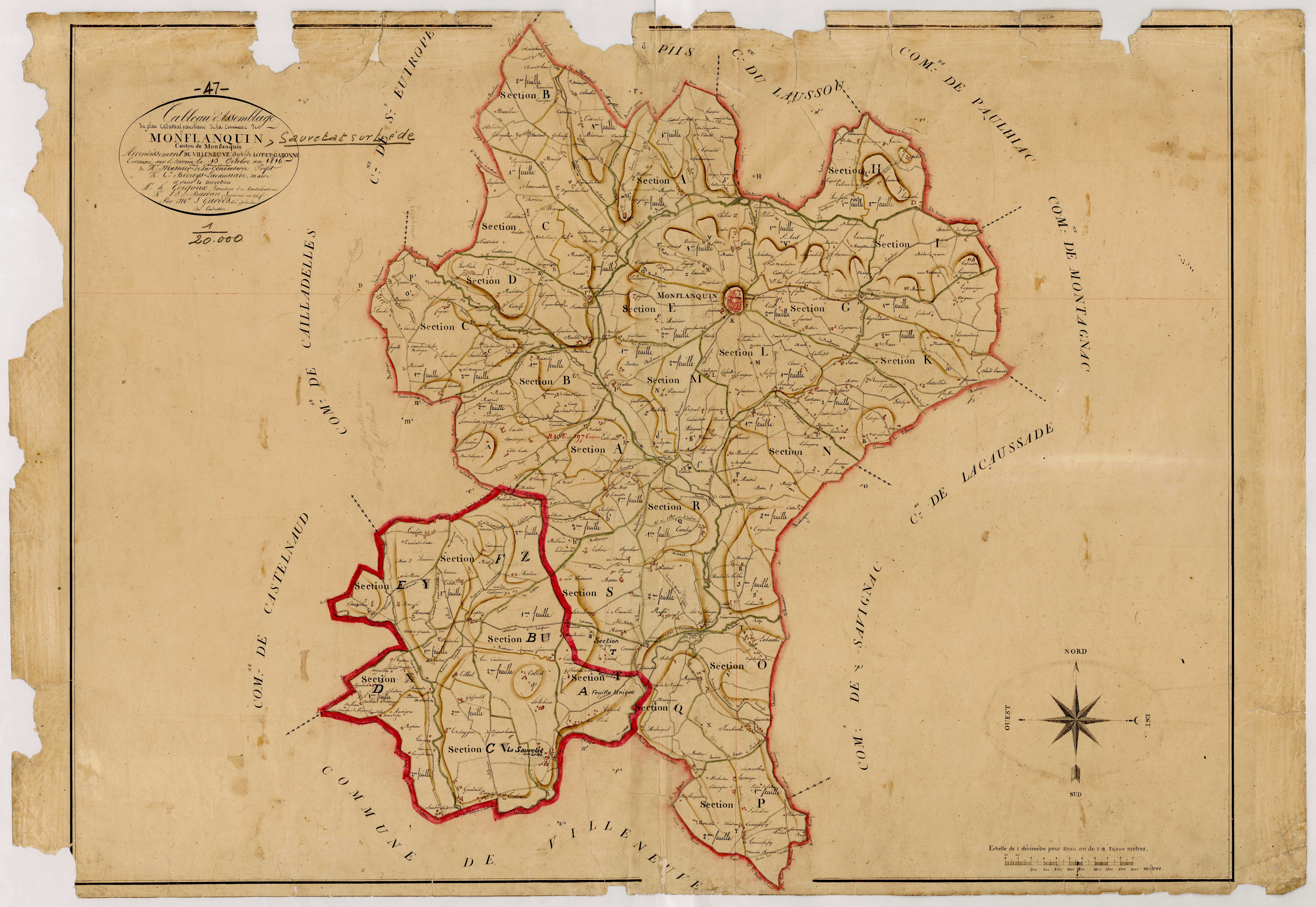 Plan napoléonien, atlas-TA, Sauvetat-sur-Lède (La)