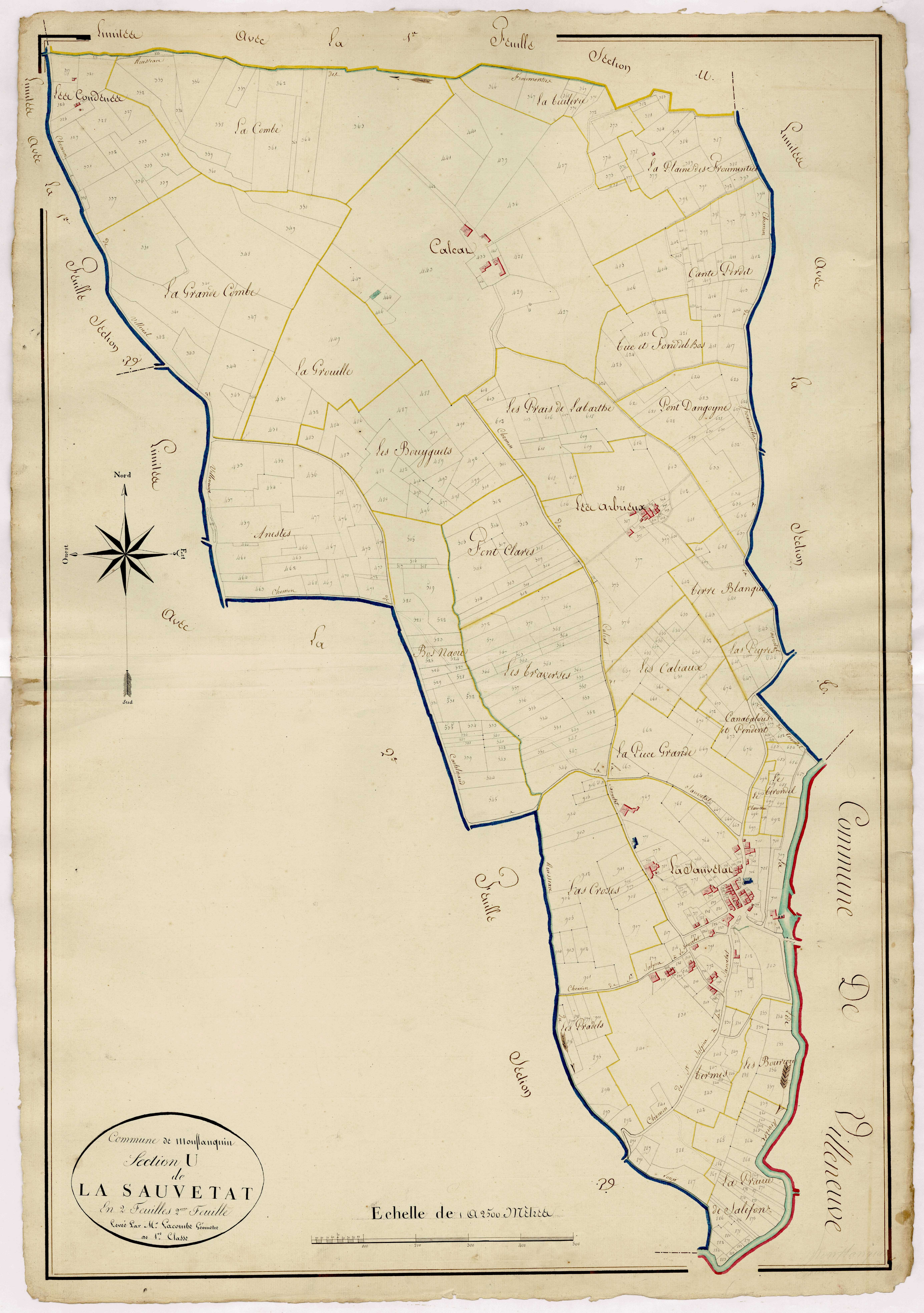 Plan napoléonien, atlas-U2 La Sauvetat, Sauvetat-sur-Lède (La)