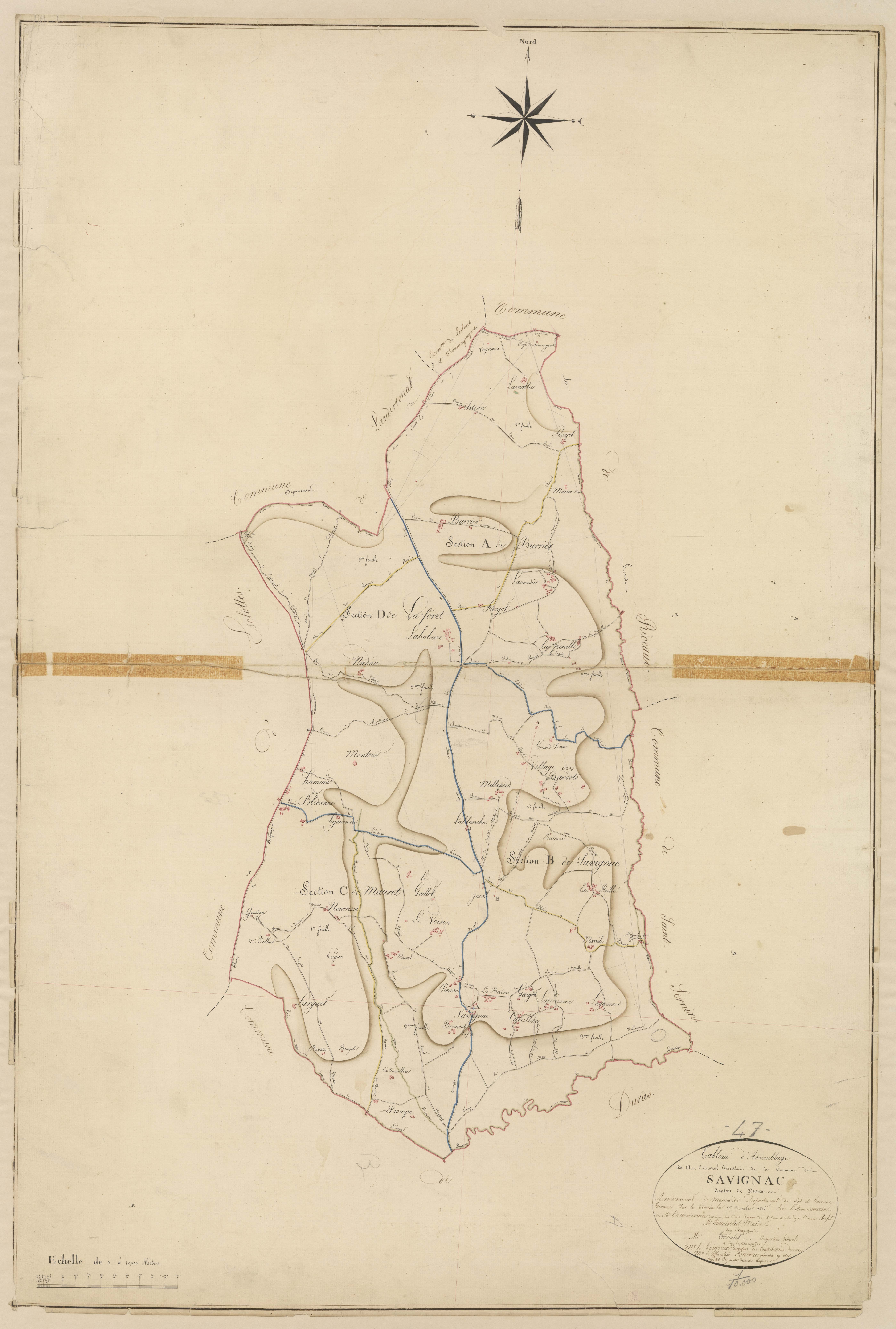 Plan napoléonien, atlas-TA, Savignac-de-Duras