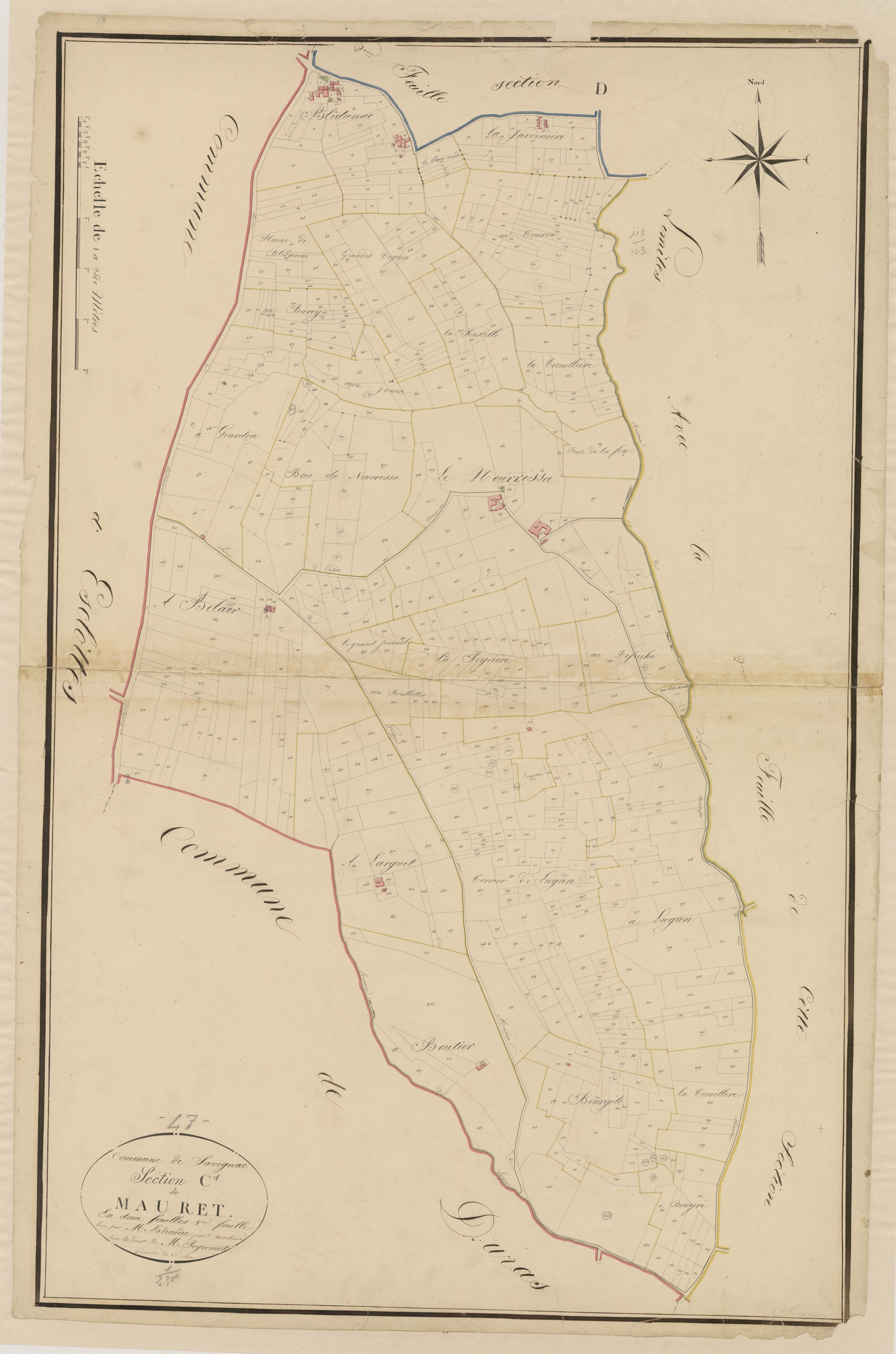 Plan napoléonien, atlas-C1 Mauret, Savignac-de-Duras