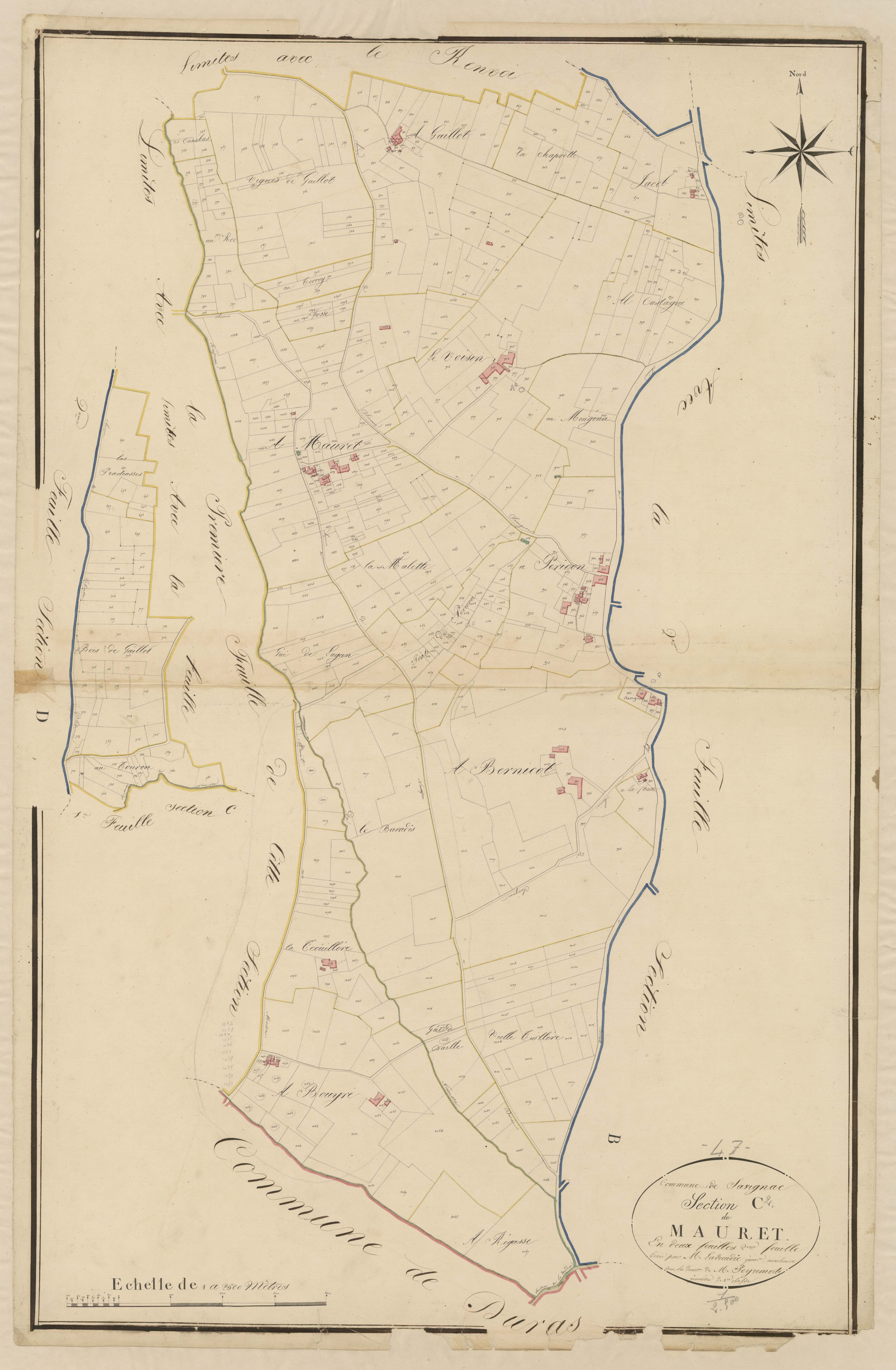 Plan napoléonien, atlas-C2 Mauret, Savignac-de-Duras