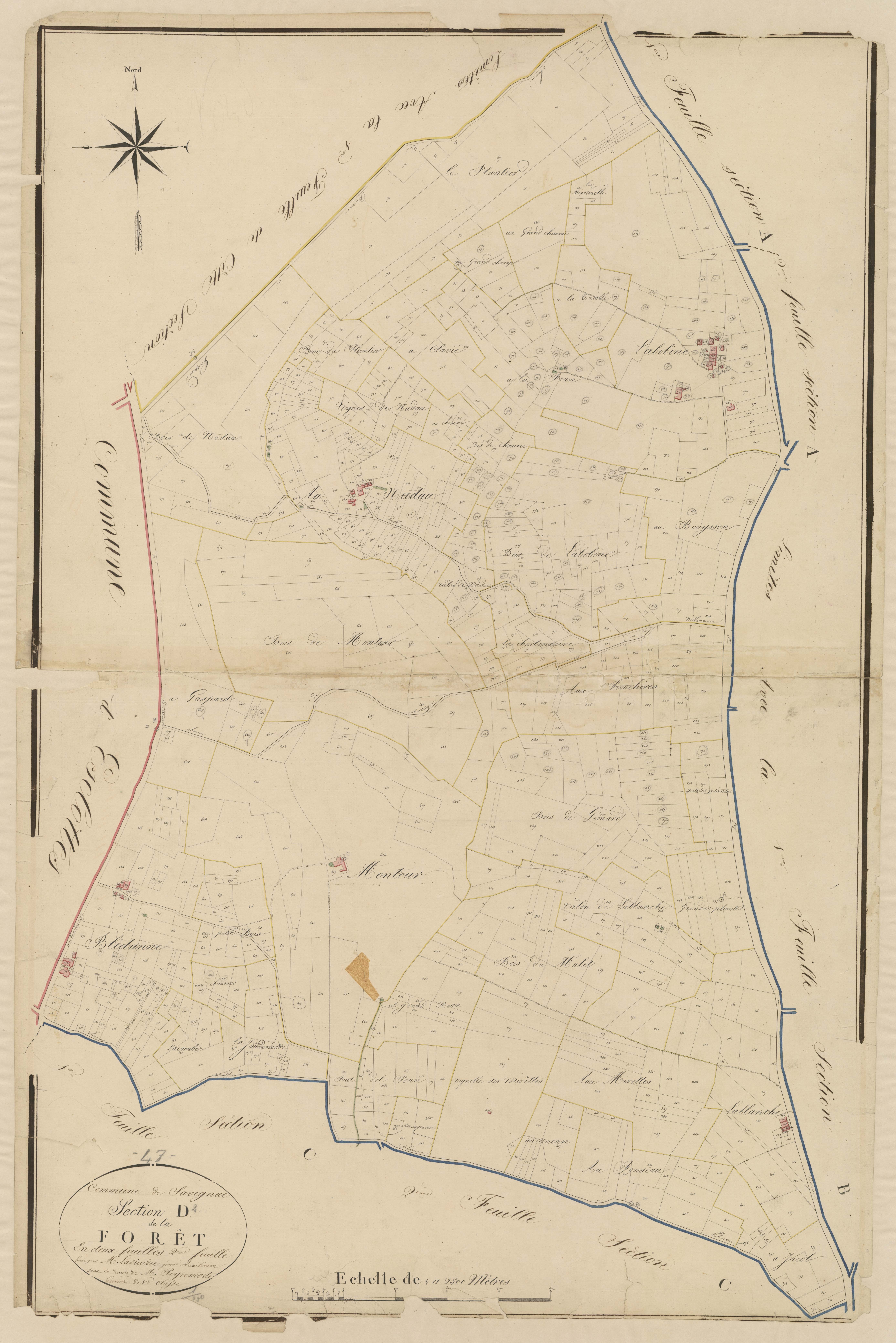 Plan napoléonien, atlas-D2 La Forêt, Savignac-de-Duras