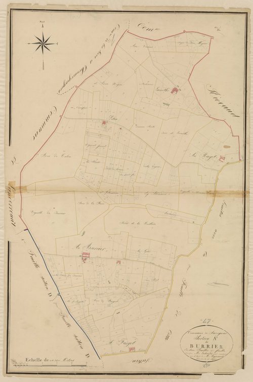 Plan napoléonien, atlas-A1 Burrier, Savignac-de-Duras