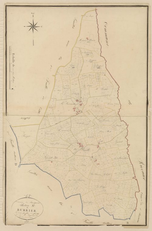 Plan napoléonien, atlas-A2 Burrier, Savignac-de-Duras
