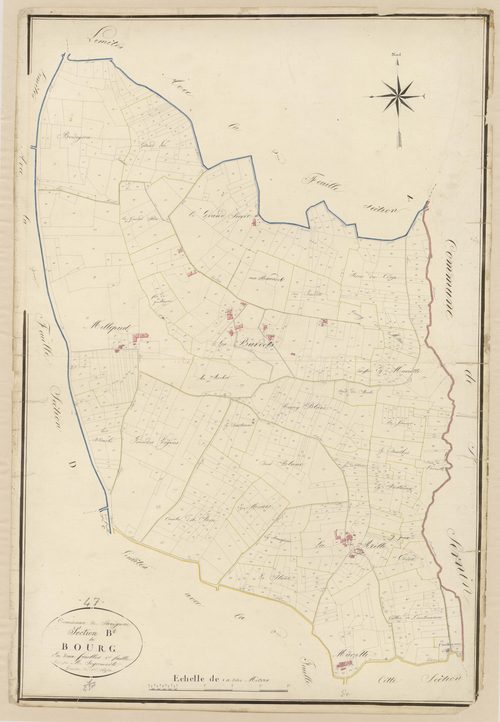 Plan napoléonien, atlas-B1 Le Bourg, Savignac-de-Duras