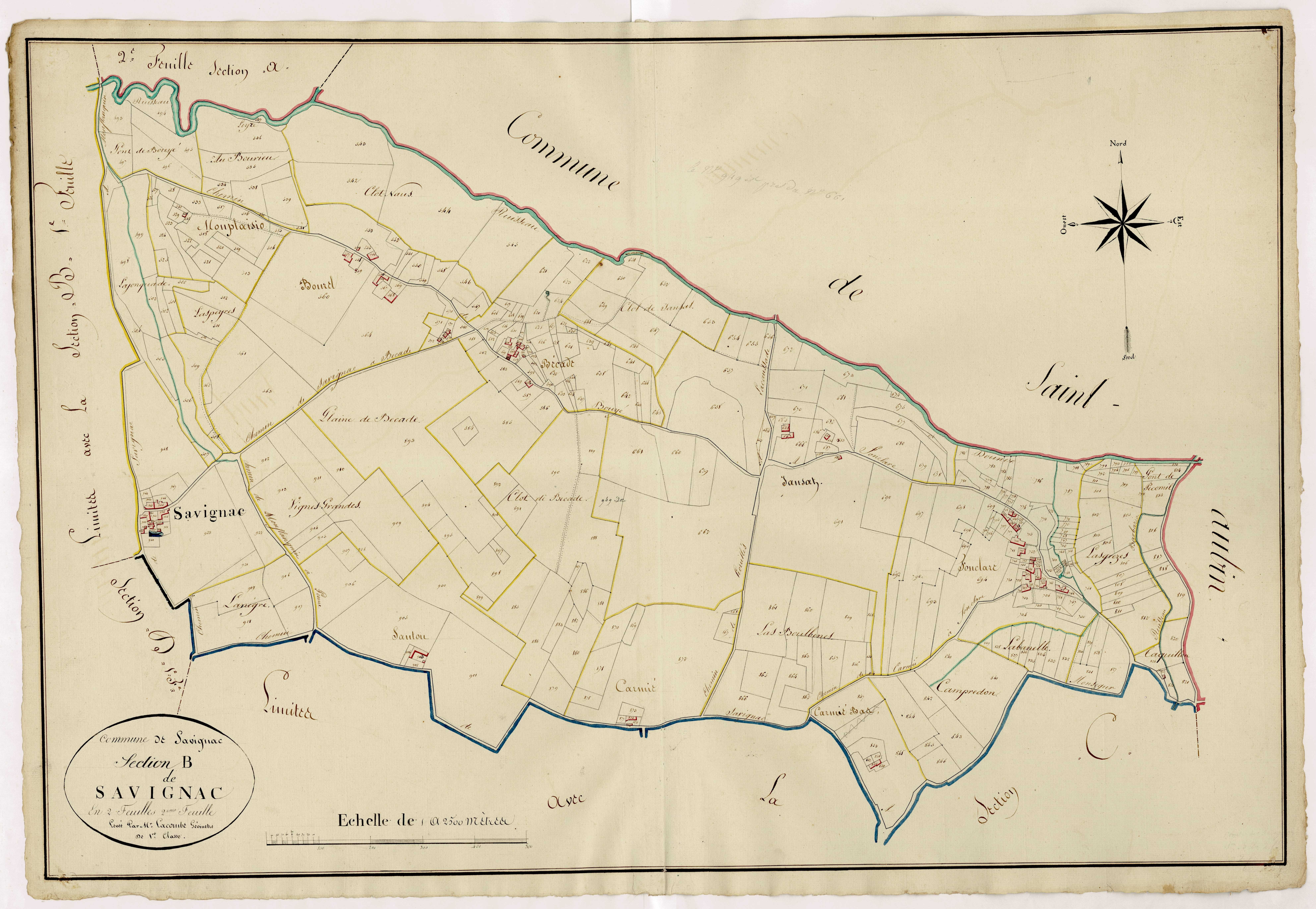 Plan napoléonien, atlas-B2 Savignac, Savignac-sur-Leyze