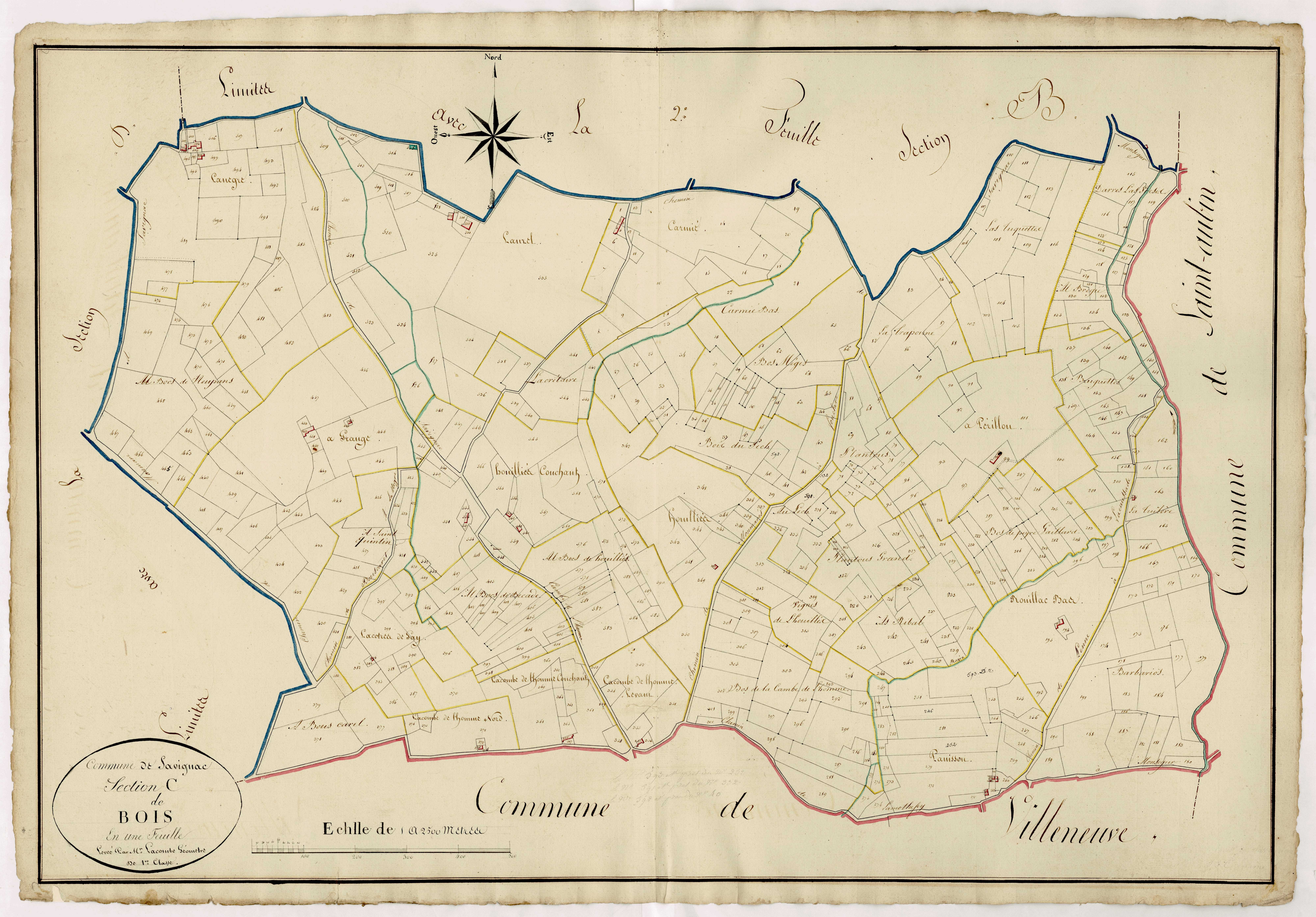 Plan napoléonien, atlas-C Bois, Savignac-sur-Leyze