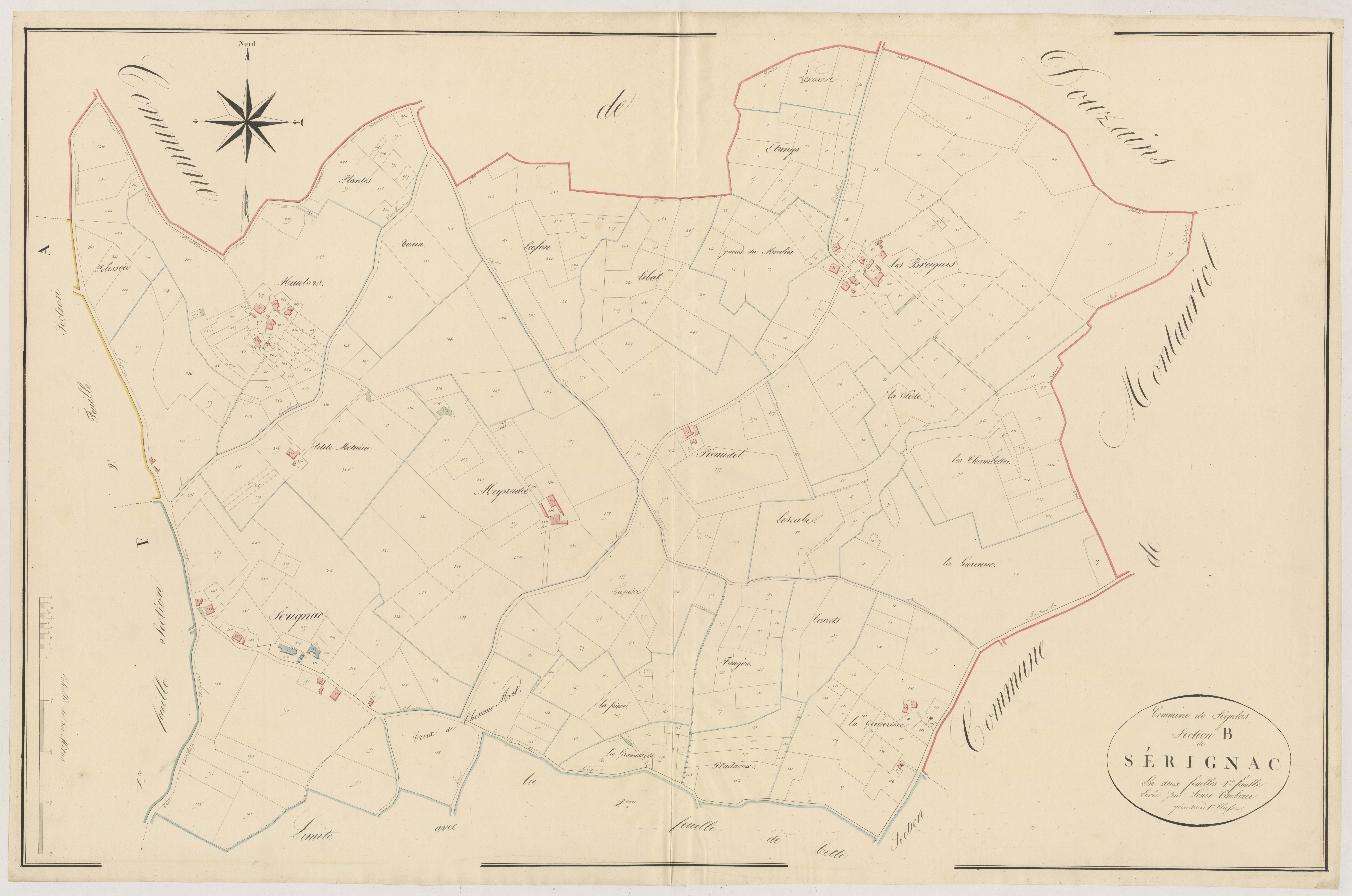 Plan napoléonien, atlas-B1 Sérignac, Ségalas