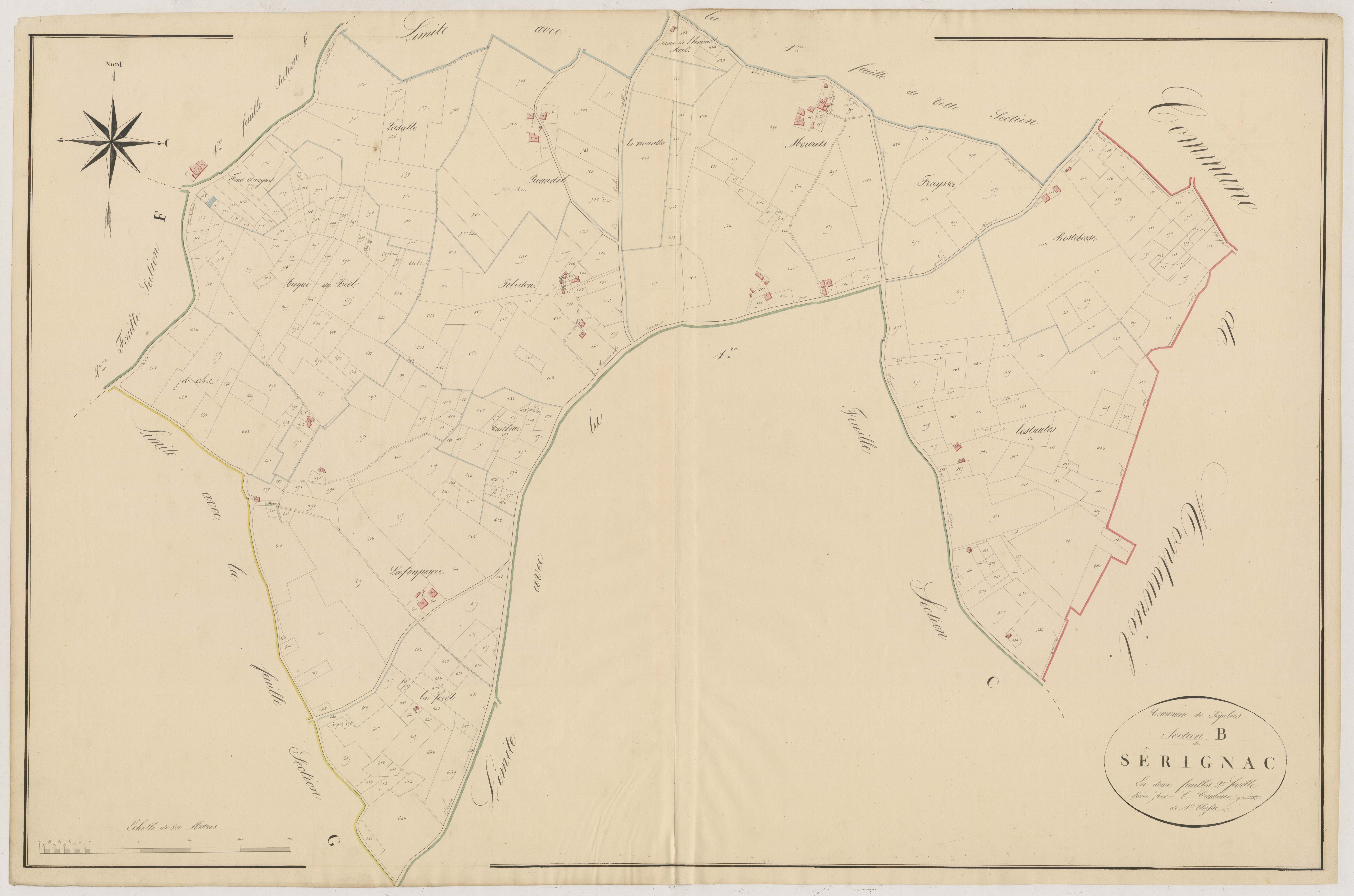 Plan napoléonien, atlas-B2 Sérignac, Ségalas