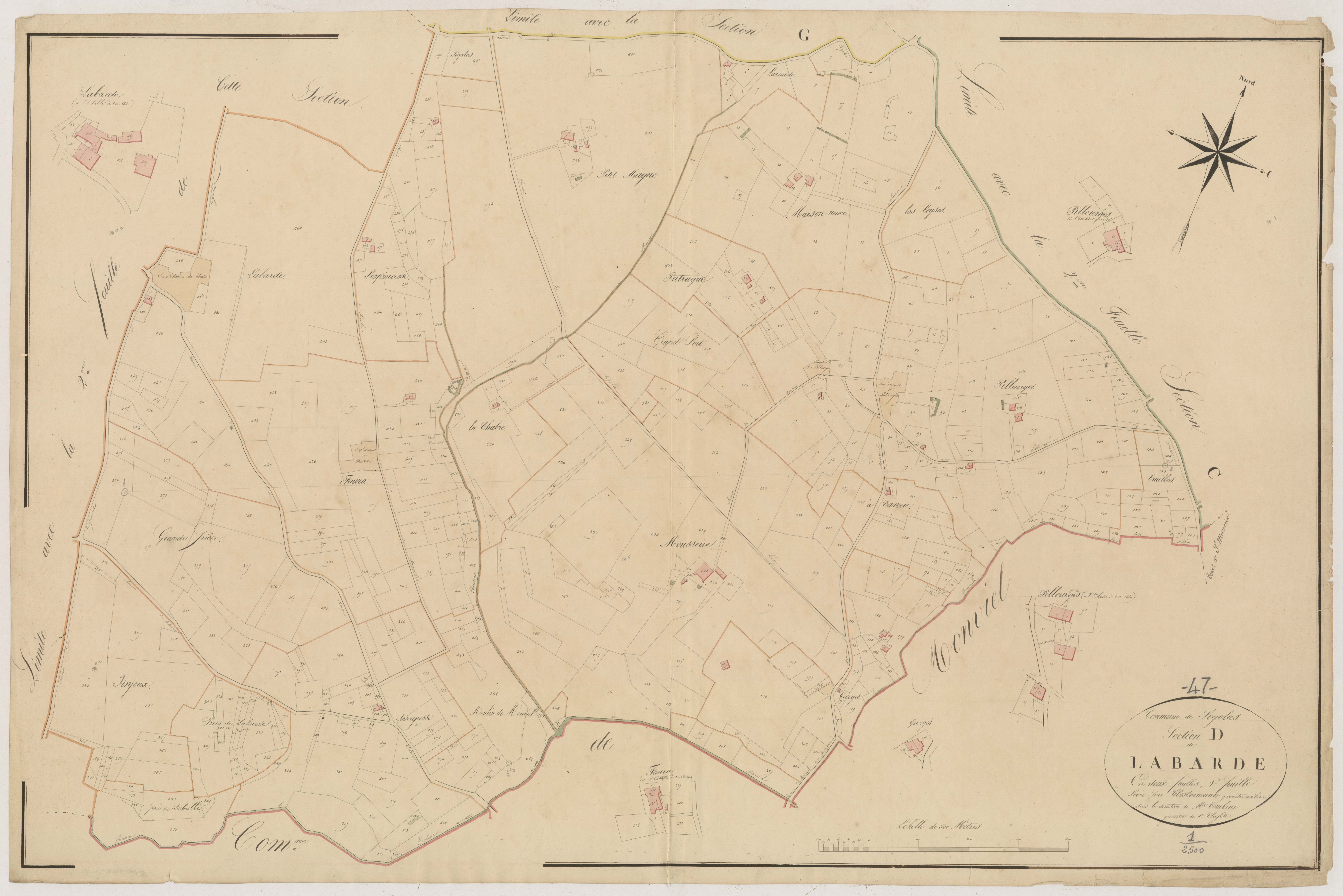 Plan napoléonien, atlas-D1 Labarde, Ségalas