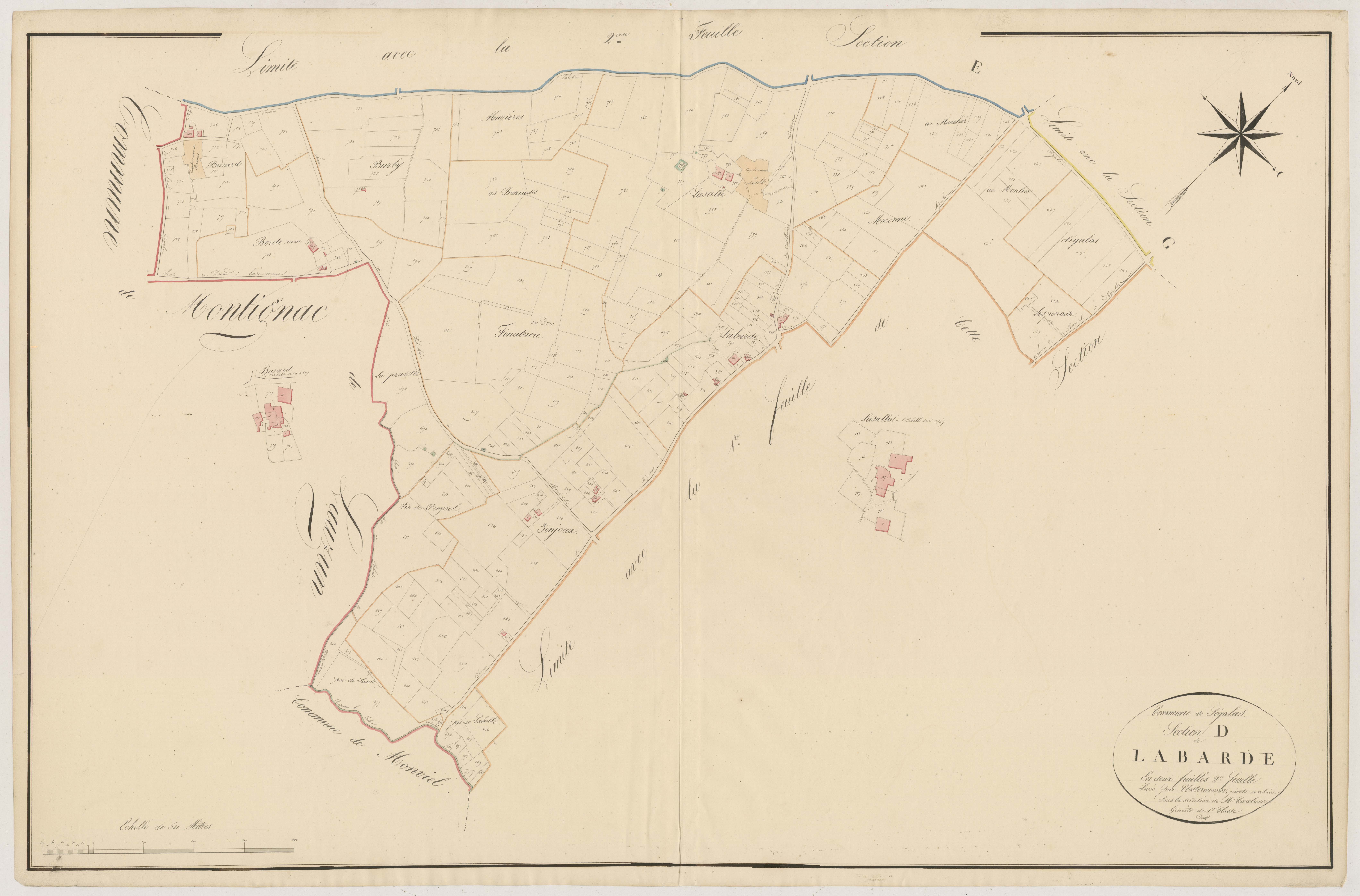 Plan napoléonien, atlas-D2 Labarde, Ségalas