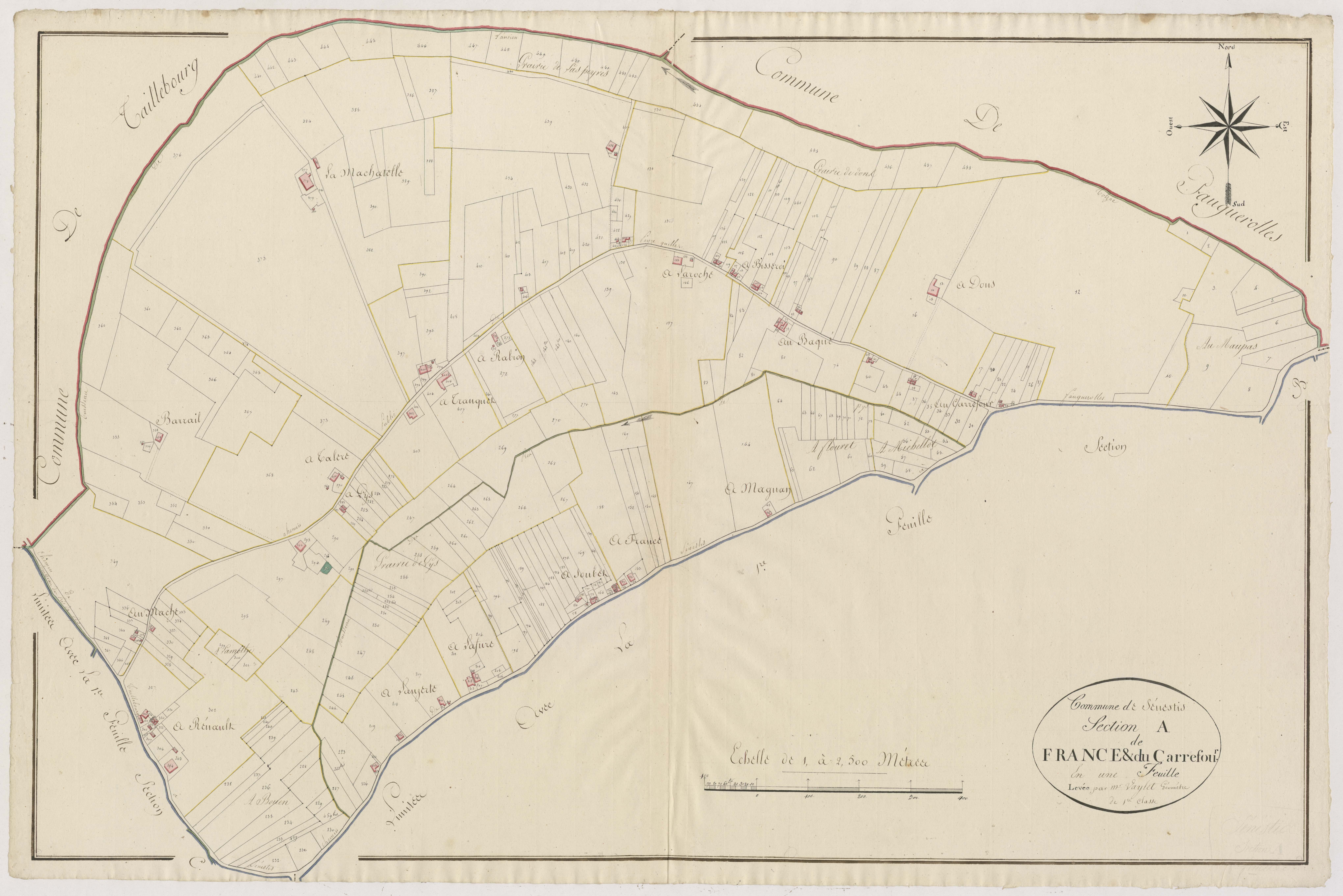 Plan primitif, atlas-A France et Le Carrefour, Sénestis