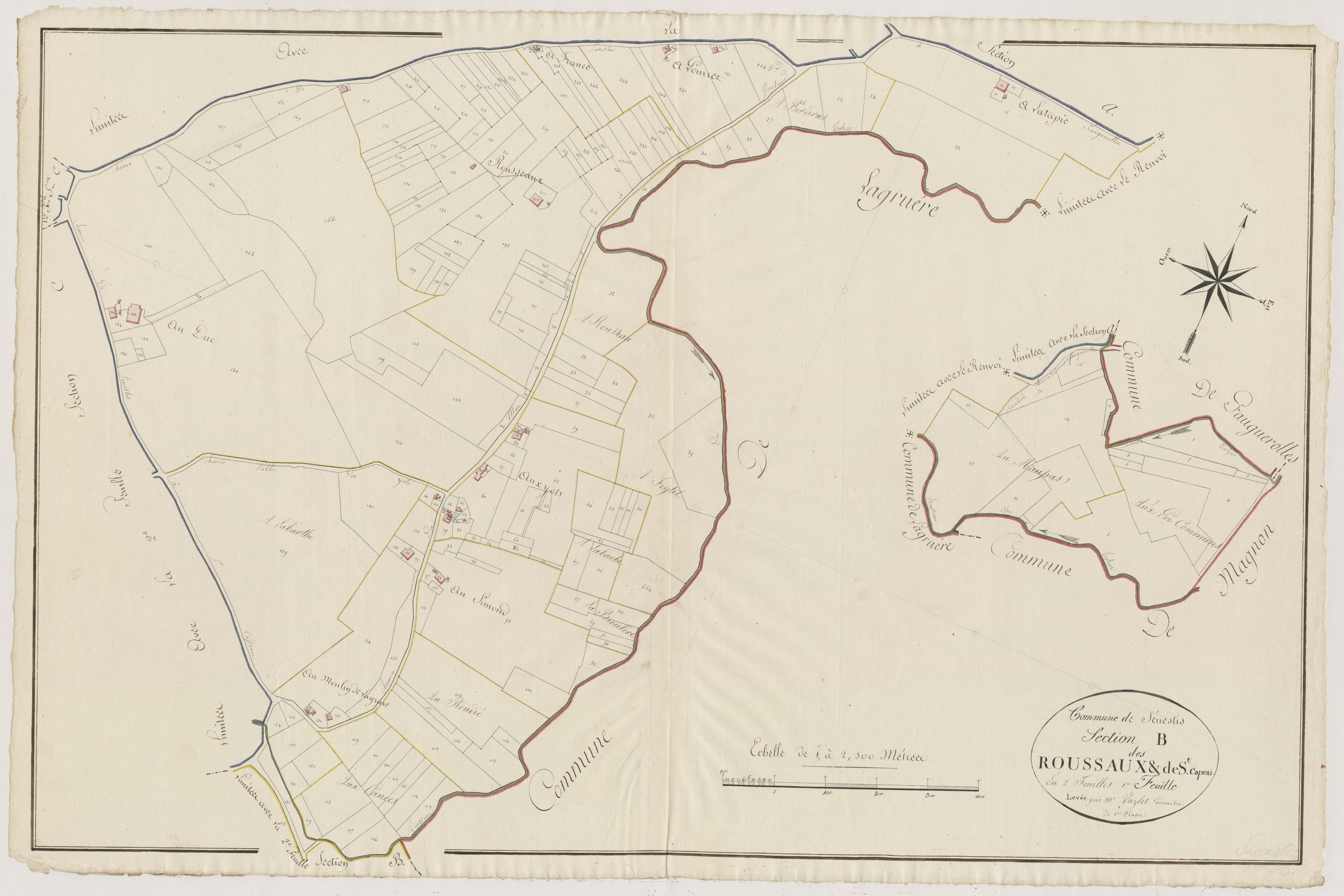 Plan primitif, atlas-B1 Roussauxet de Saint-Caprais, Sénestis
