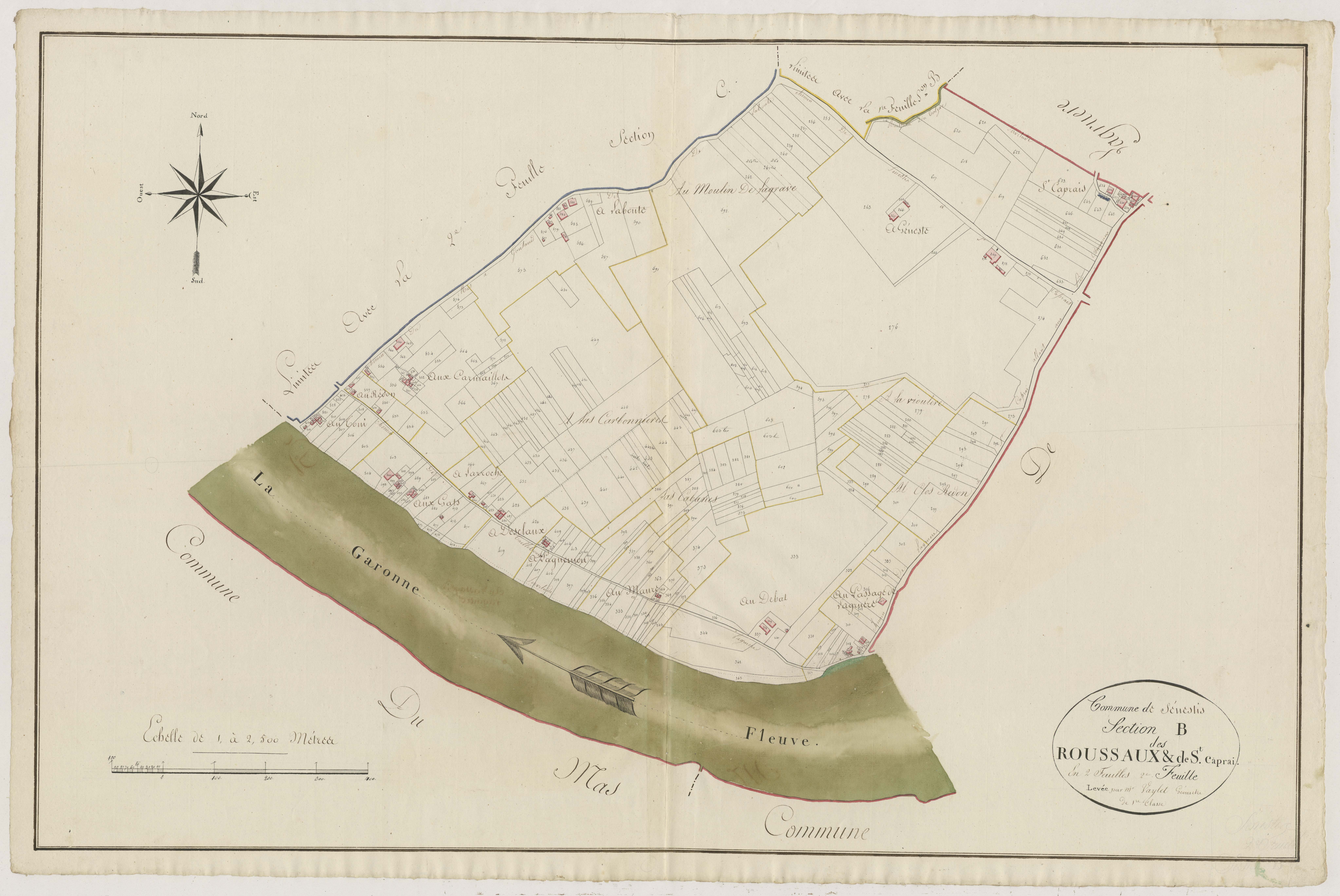 Plan primitif, atlas-B2 Roussauxet de Saint-Caprais, Sénestis