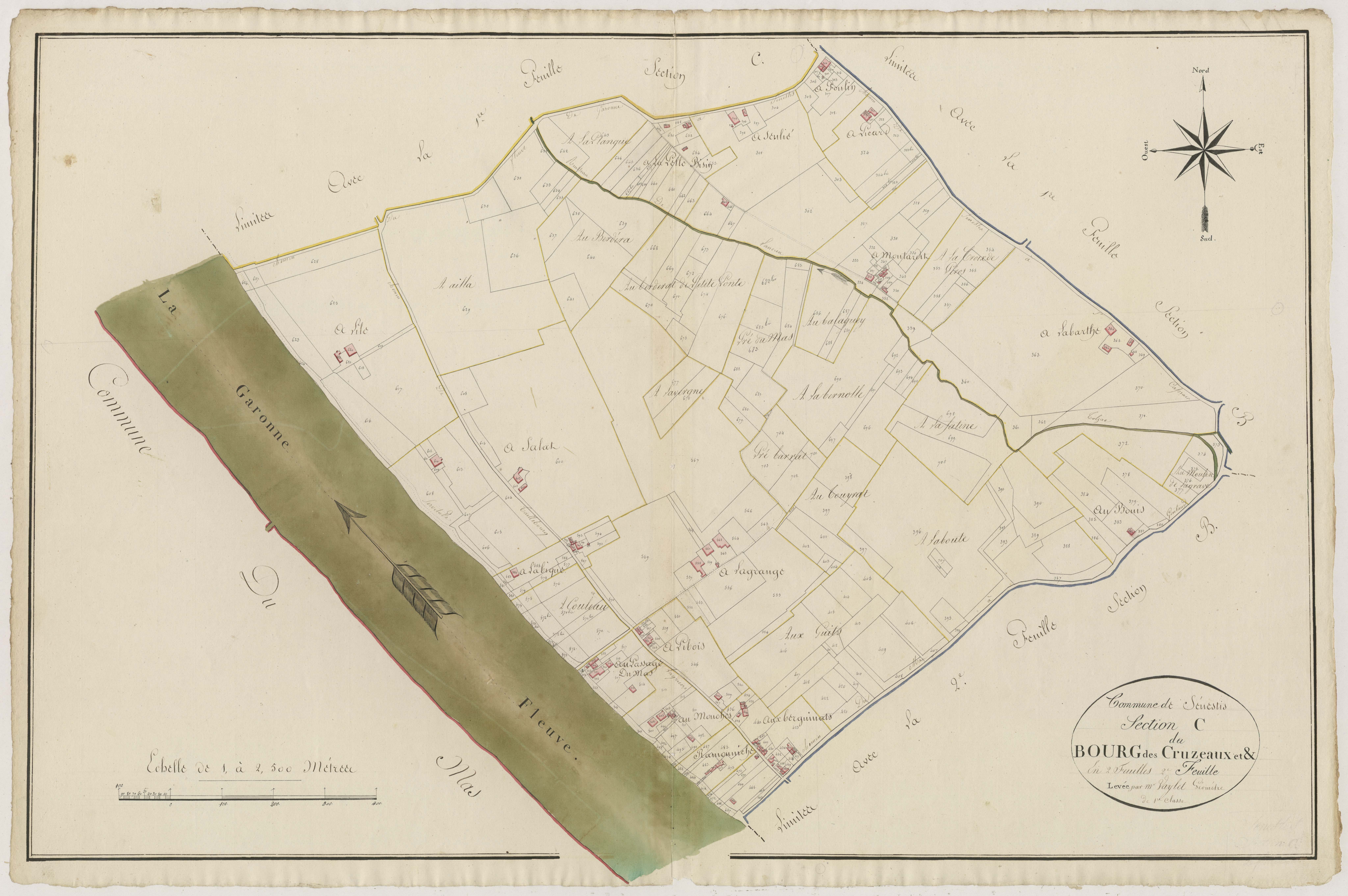 Plan primitif, atlas-C2 Le Bourg des Cruzeaux, Sénestis