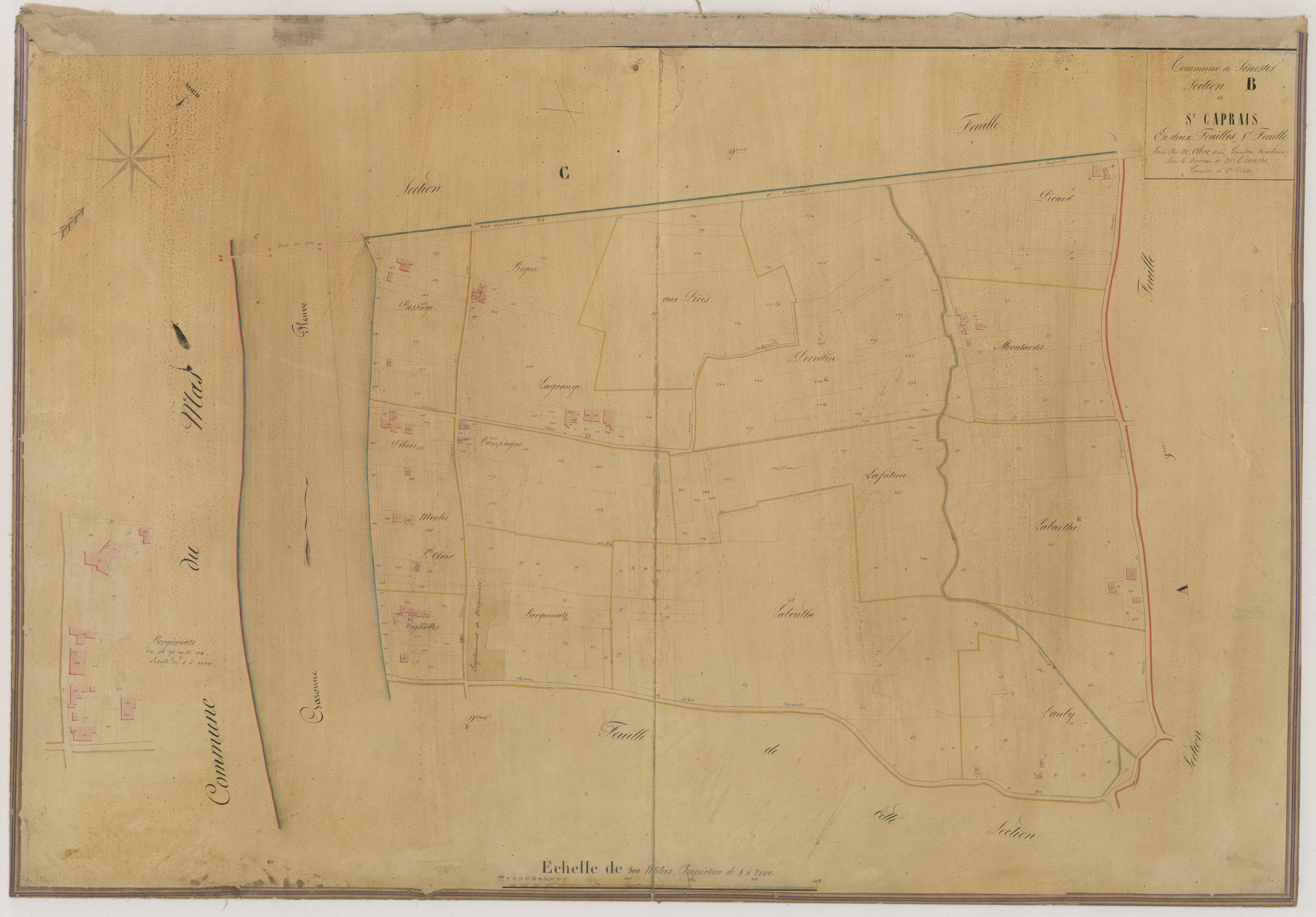 Plan napoléonien-B1 Saint-Caprais, Sénestis