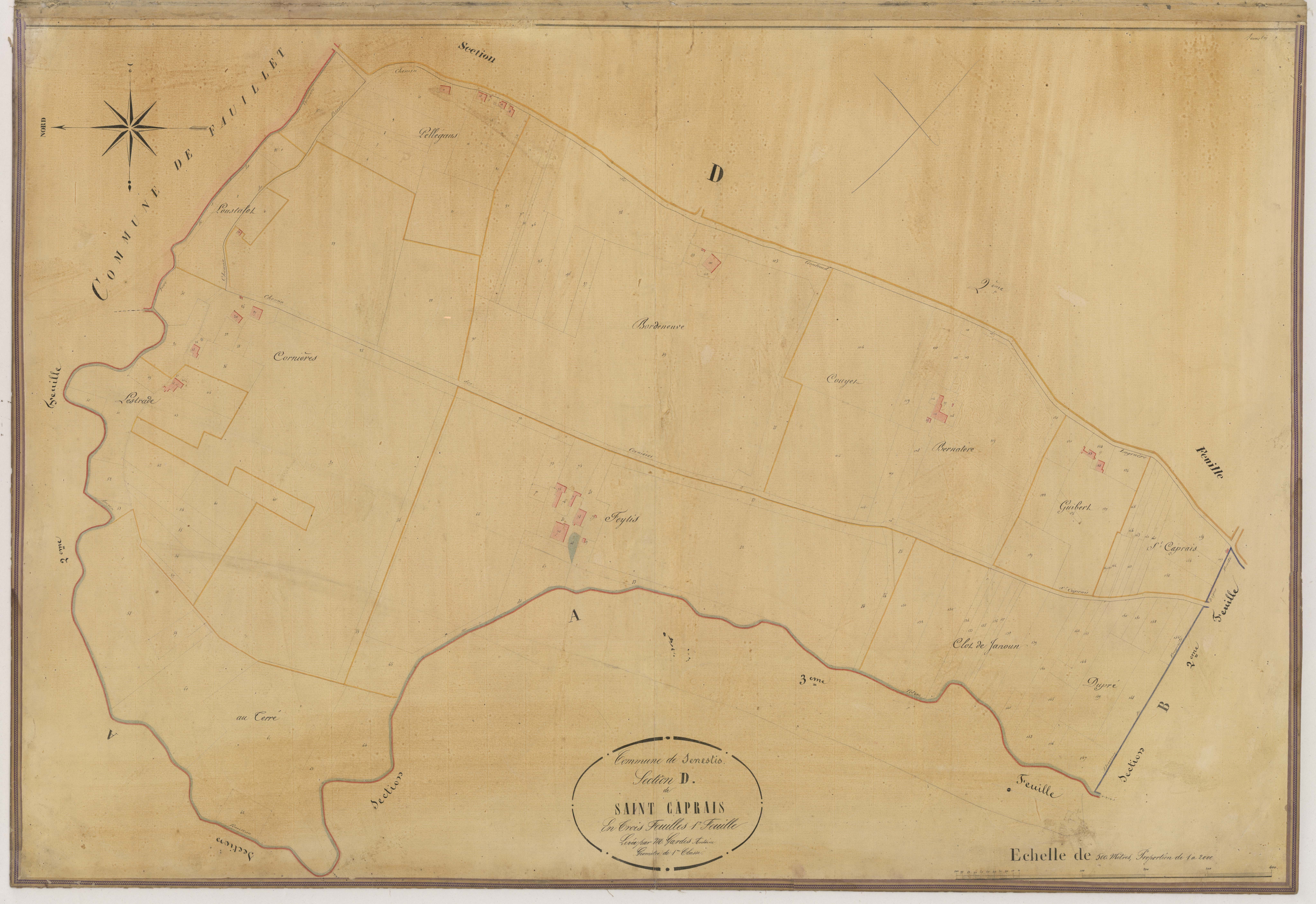 Plan napoléonien-D1 Saint-Caprais (sic), Sénestis