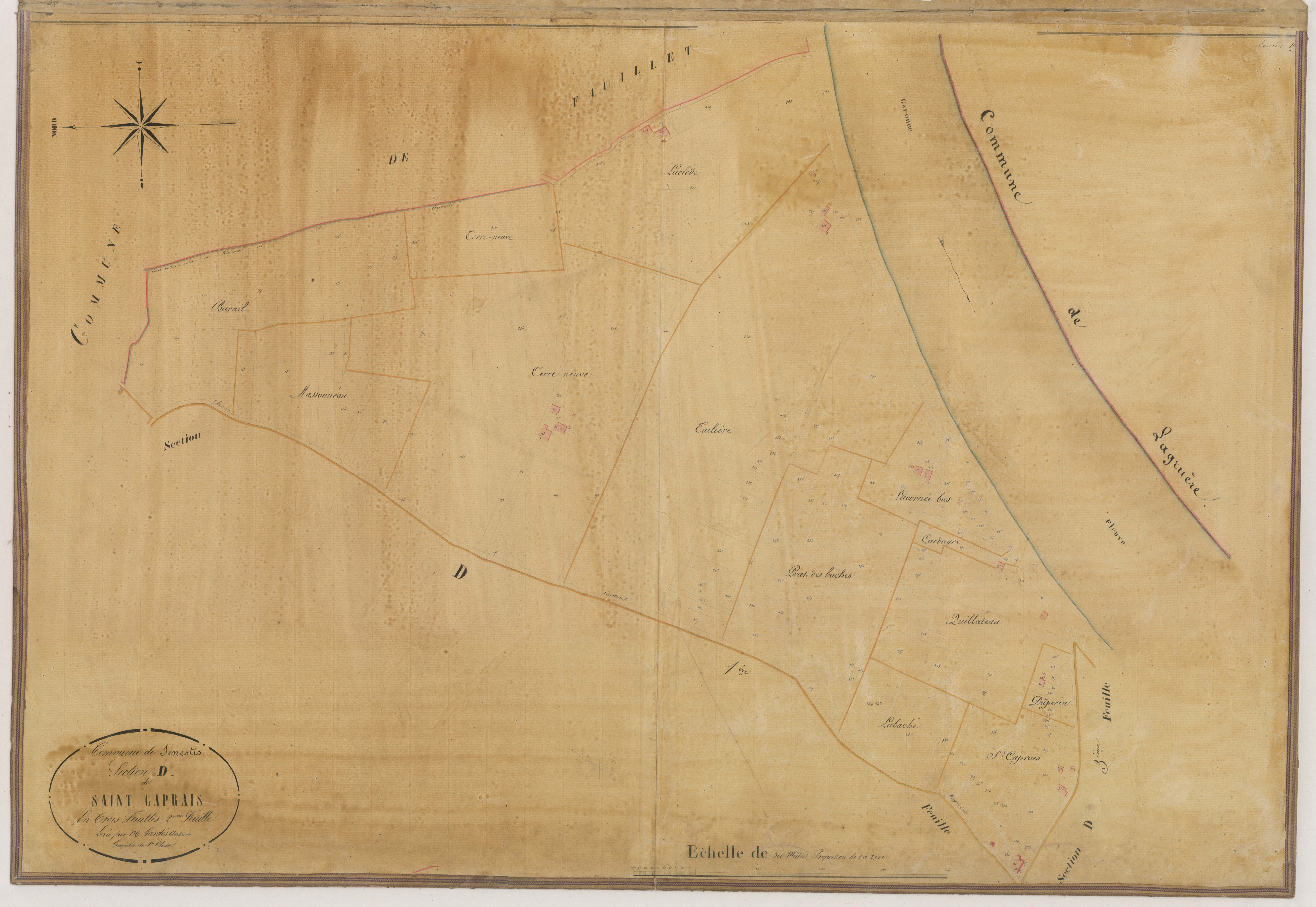 Plan napoléonien-D2 Saint-Caprais (sic), Sénestis